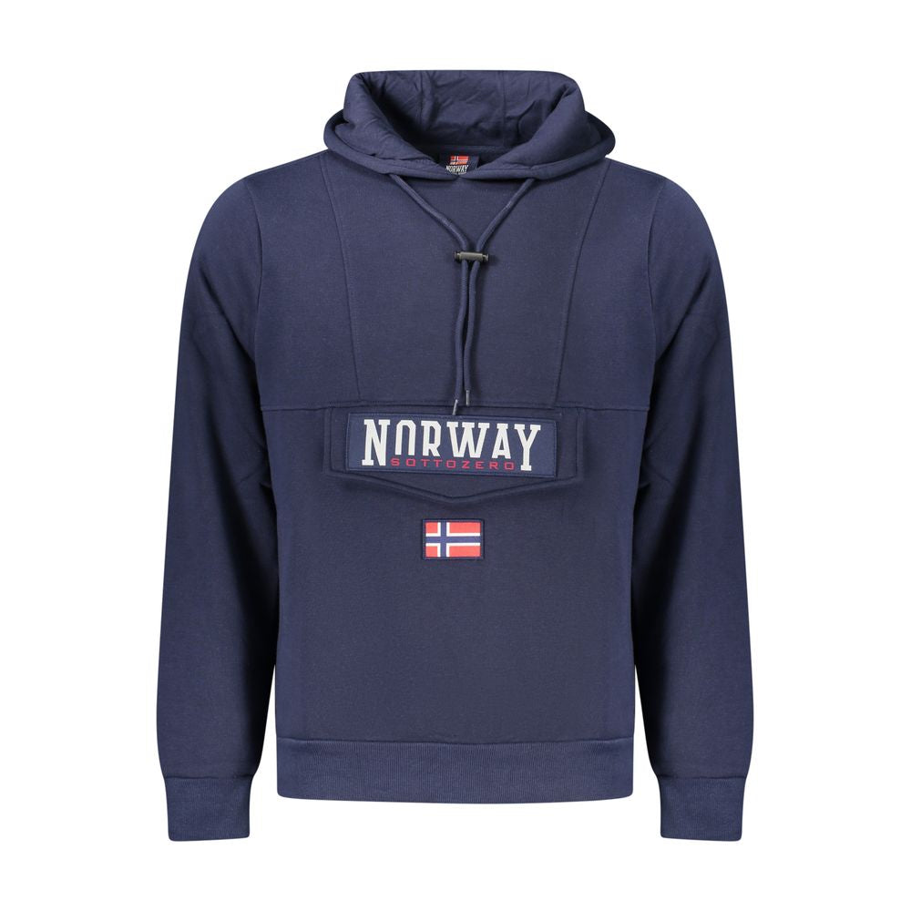 Norway 1963 Blue Cotton Men's Hooded Sweatshirt