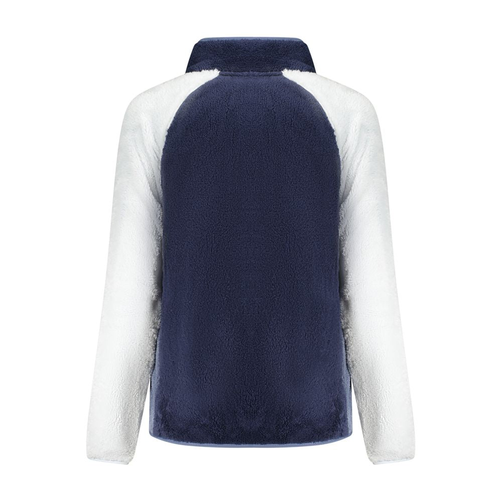 سويت شيرت نسائي من البوليستر الأزرق، صنع في النرويج عام 1963