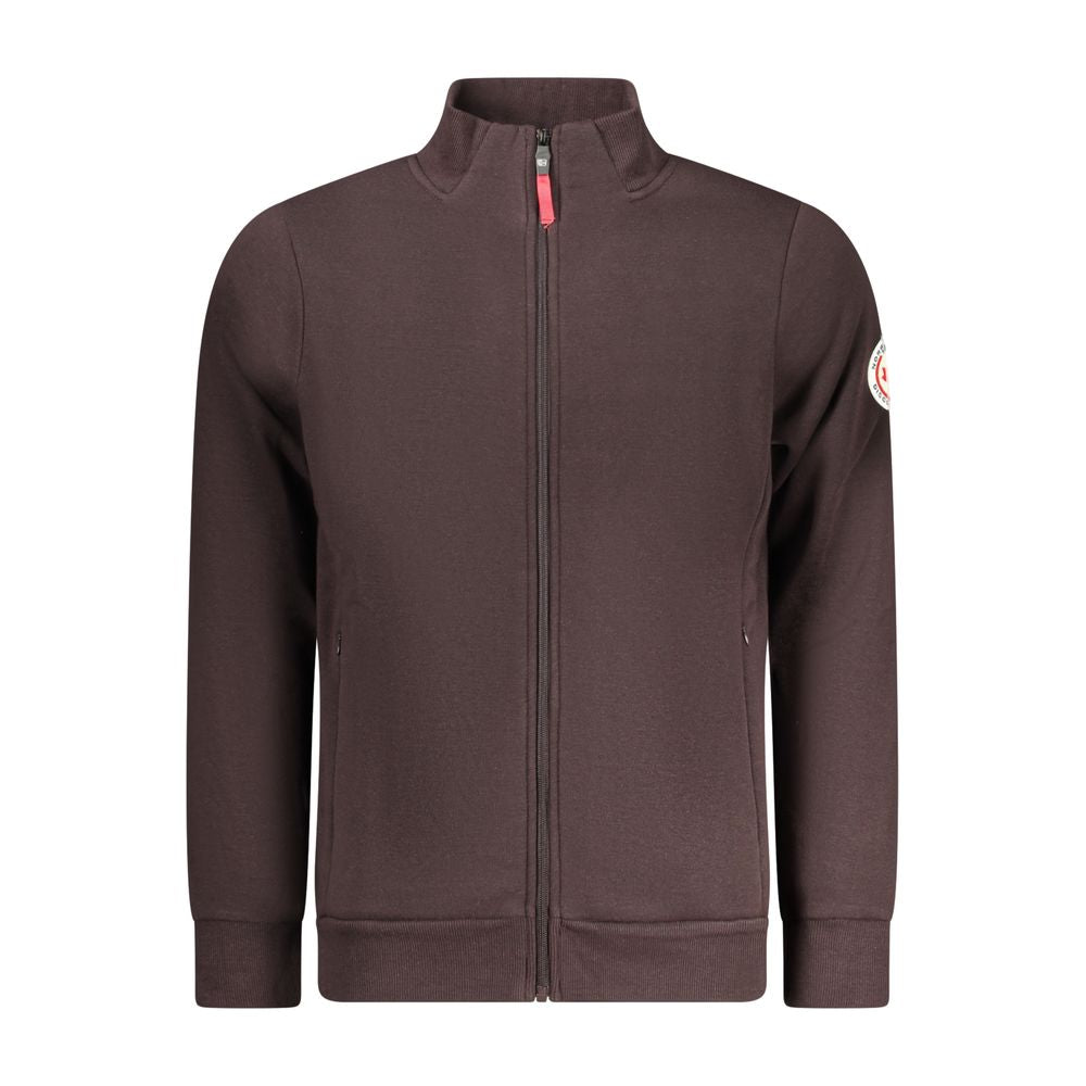 سويت شيرت رجالي من القطن بلون بني داكن، صنع في النرويج عام 1963