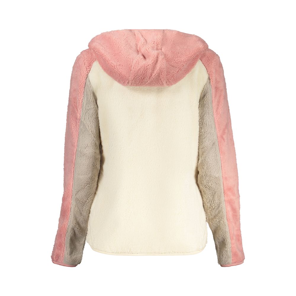 هودي نسائي أبيض من البوليستر، صنع في النرويج عام 1963