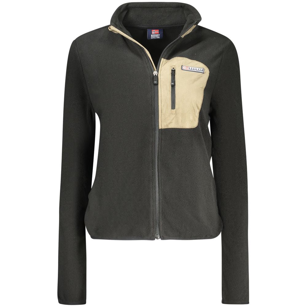 سويت شيرت نسائي أسود من البوليستر، صنع في النرويج عام 1963