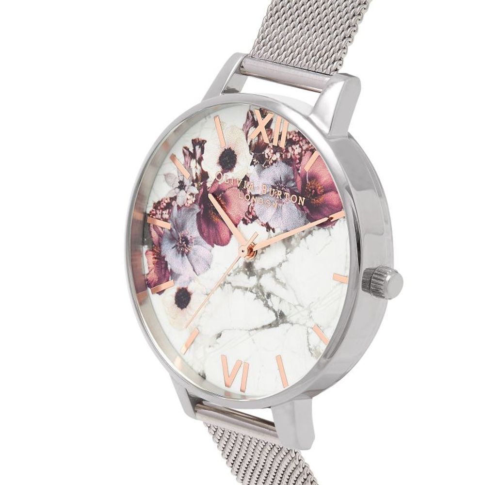 Olivia Burton Silver Stainless Steel Dress Watch