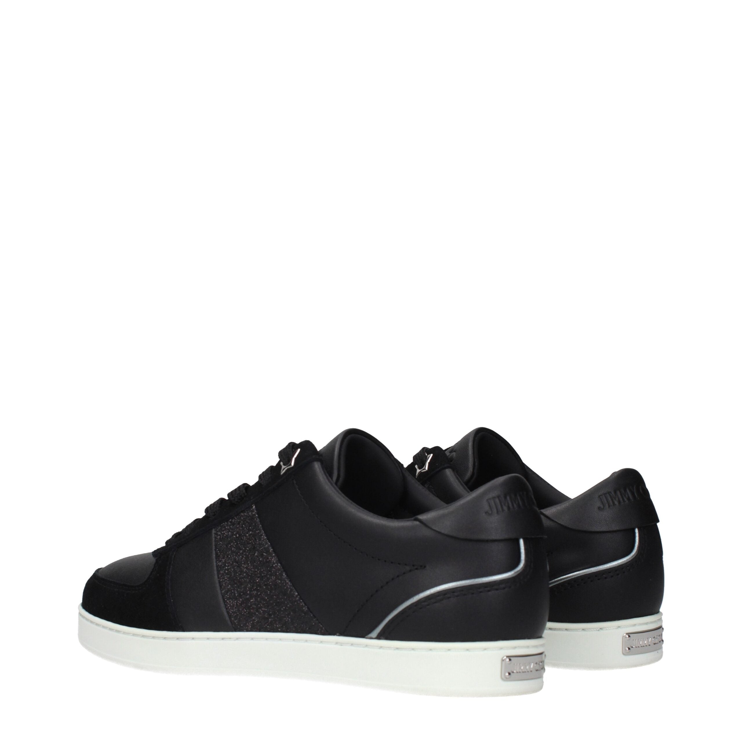 Jimmy Choo Black Leather Low Top Sneakers