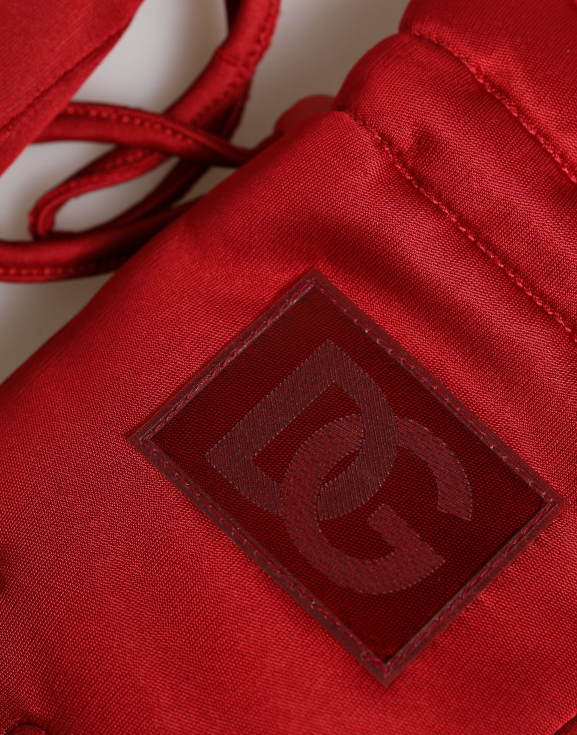 قفازات دولتشي آند غابانا الحمراء من الفيسكوز لراكبي الدراجات النارية