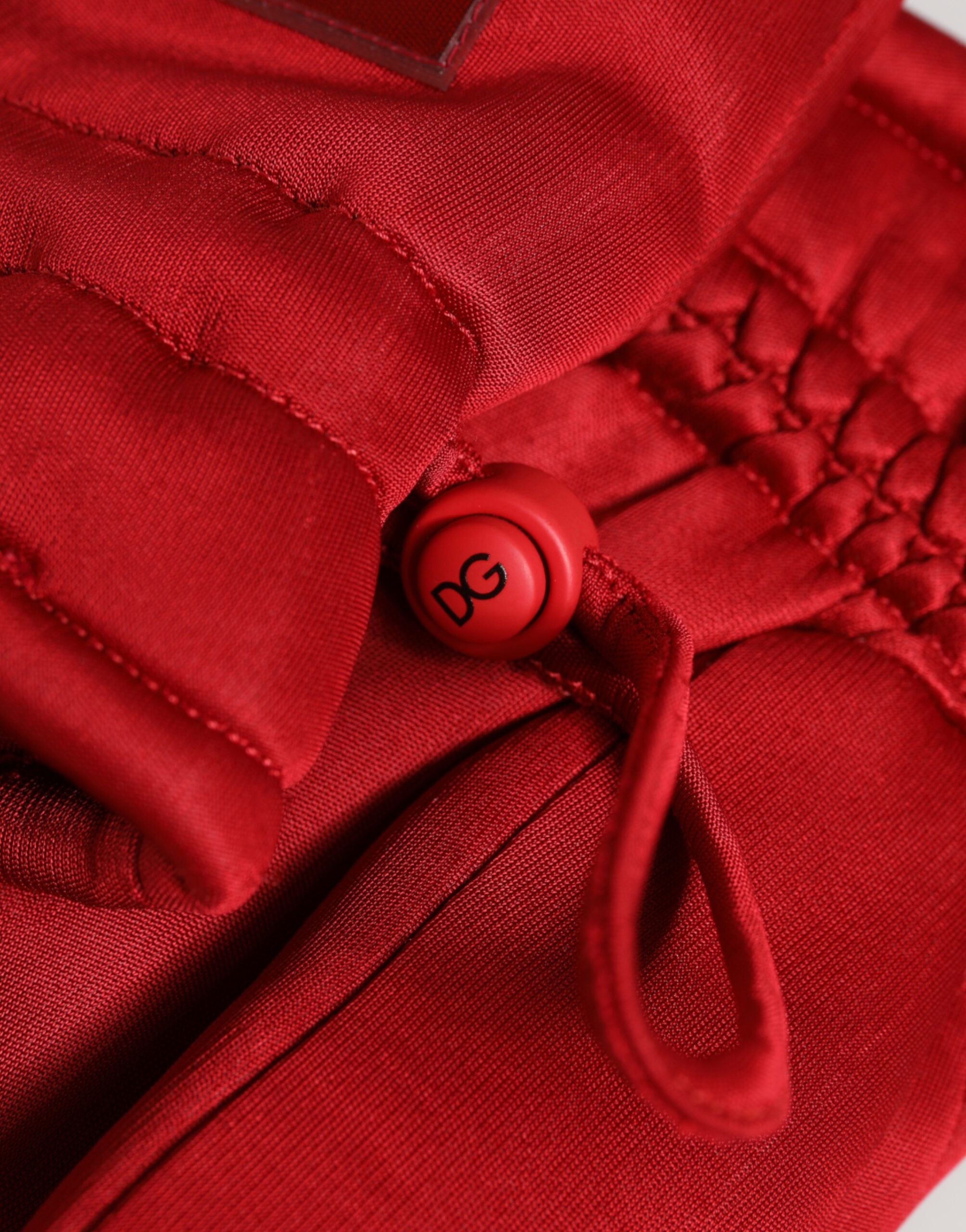 قفازات دولتشي آند غابانا الحمراء من الفيسكوز لراكبي الدراجات النارية