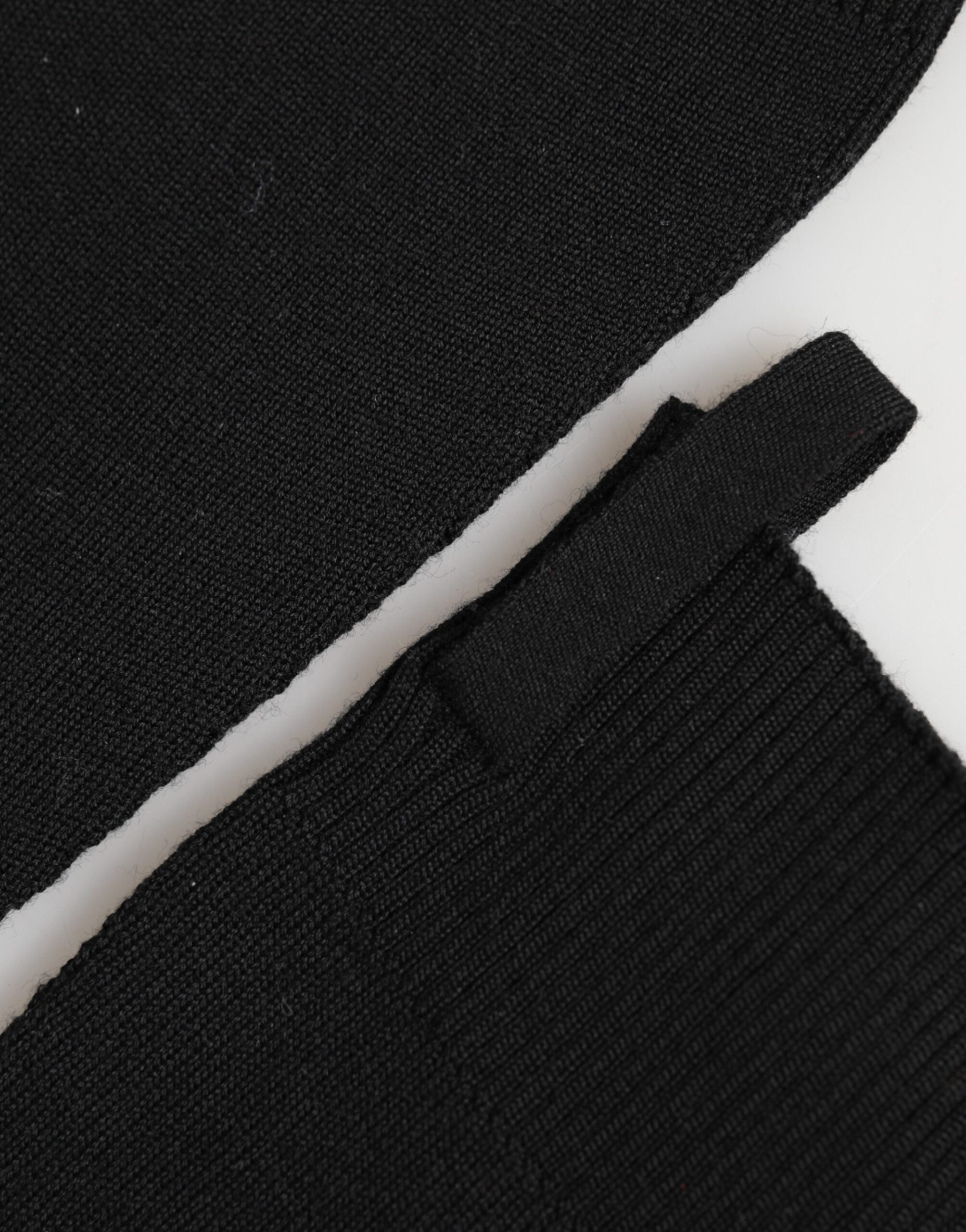 قفازات رجالية بدون أصابع من دولتشي آند غابانا، صوف أسود محبوك