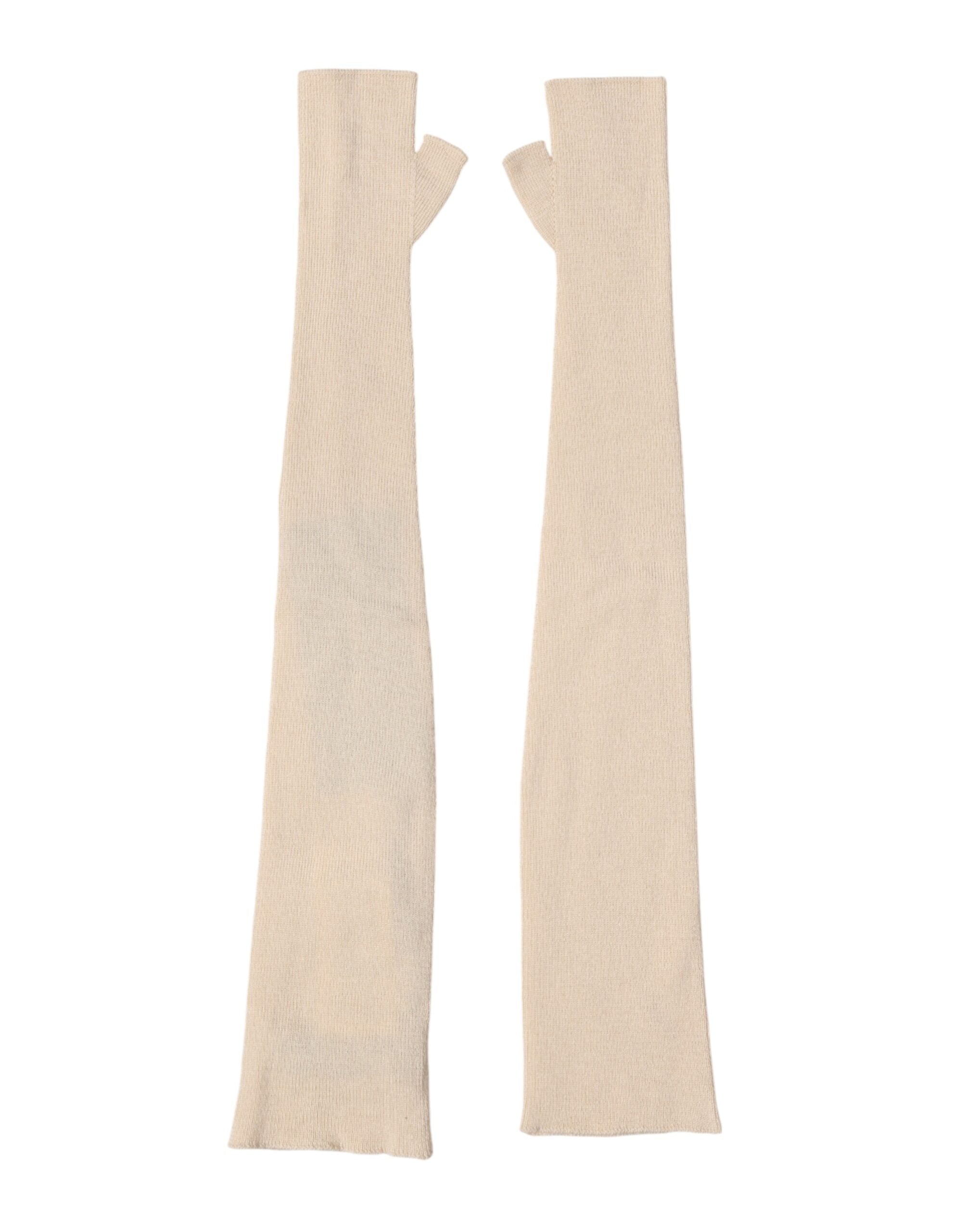 قفازات نسائية من صوف دولتشي آند غابانا بيج بدون أصابع بطول الكوع