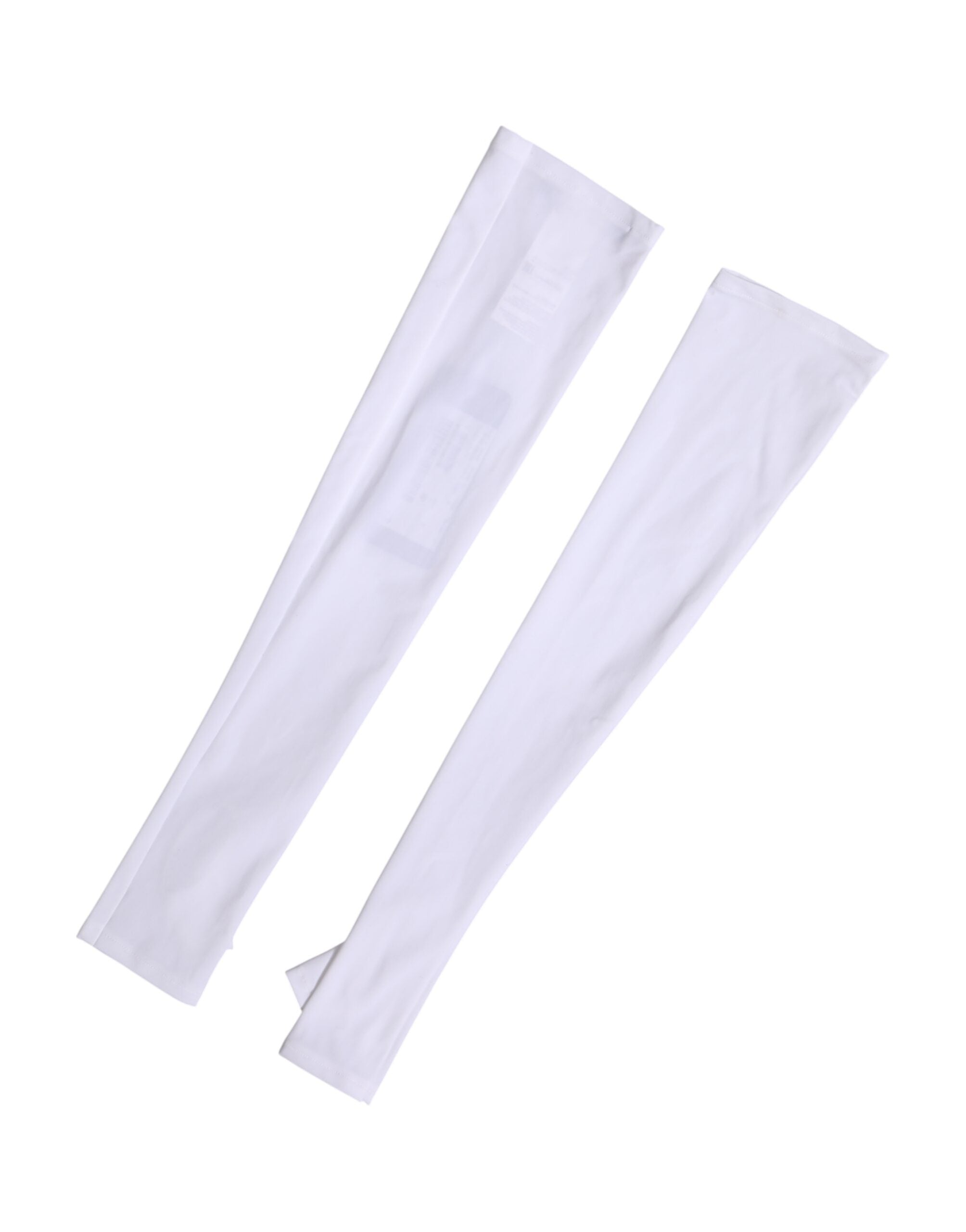 قفازات دولتشي آند غابانا بيضاء من النايلون بدون أصابع بطول الكوع