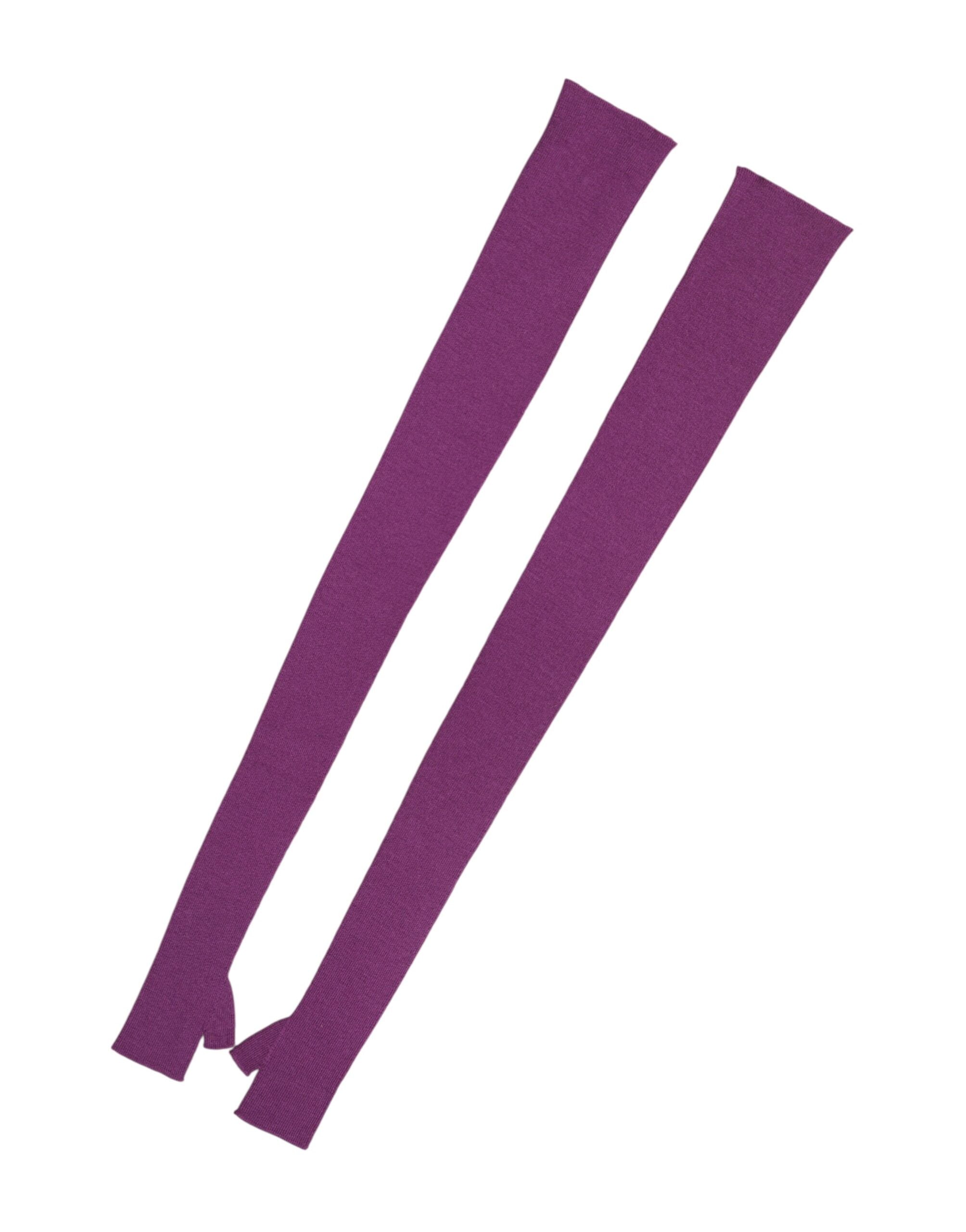 قفازات دولتشي آند غابانا صوفية أرجوانية بدون أصابع بطول الكوع للنساء مقاس واحد