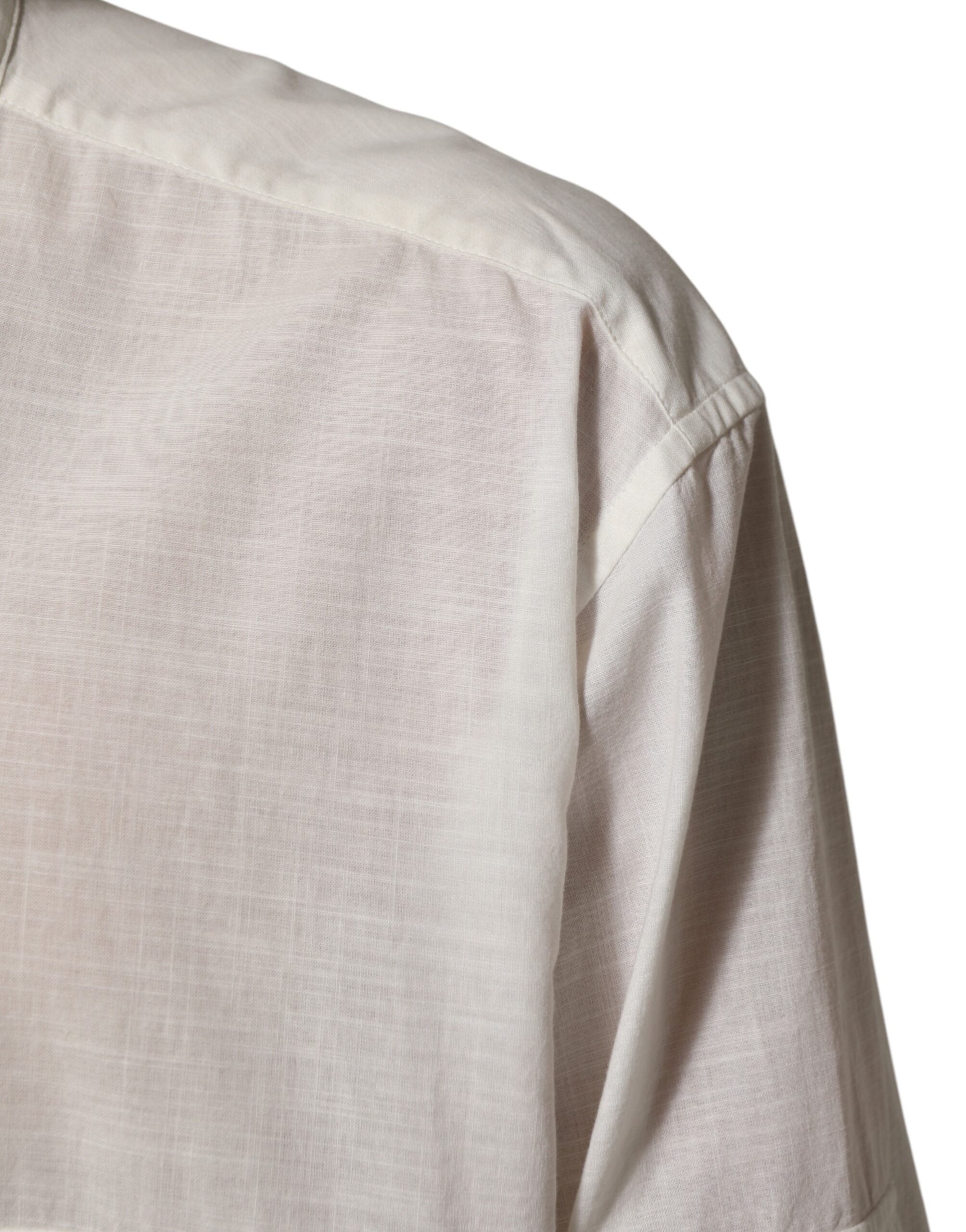 قميص دولتشي آند غابانا الأبيض القطني بطبعة زهور وأزرار