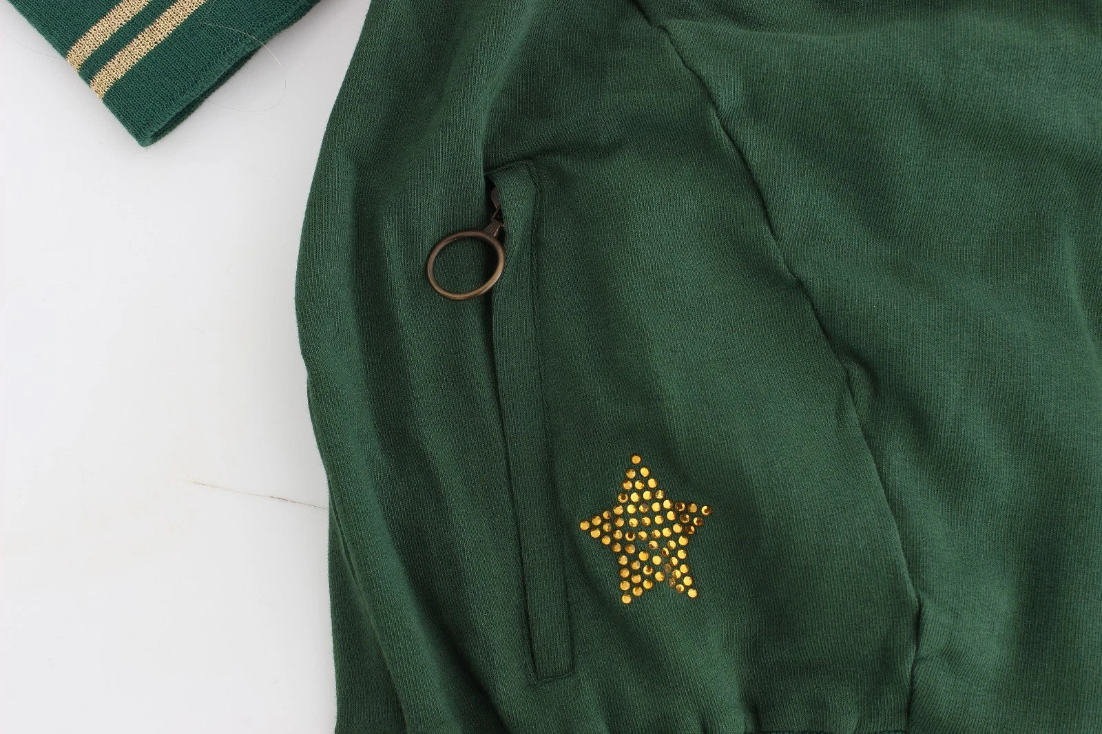 John Galliano Green Mock Zip Cardigan Sweatshirt Sweater Jacket