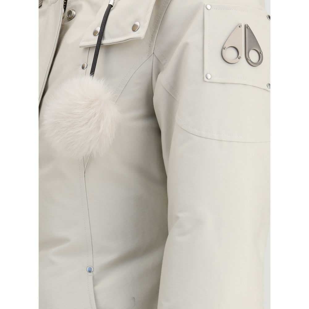 Moose Knuckles White Cotton Parka