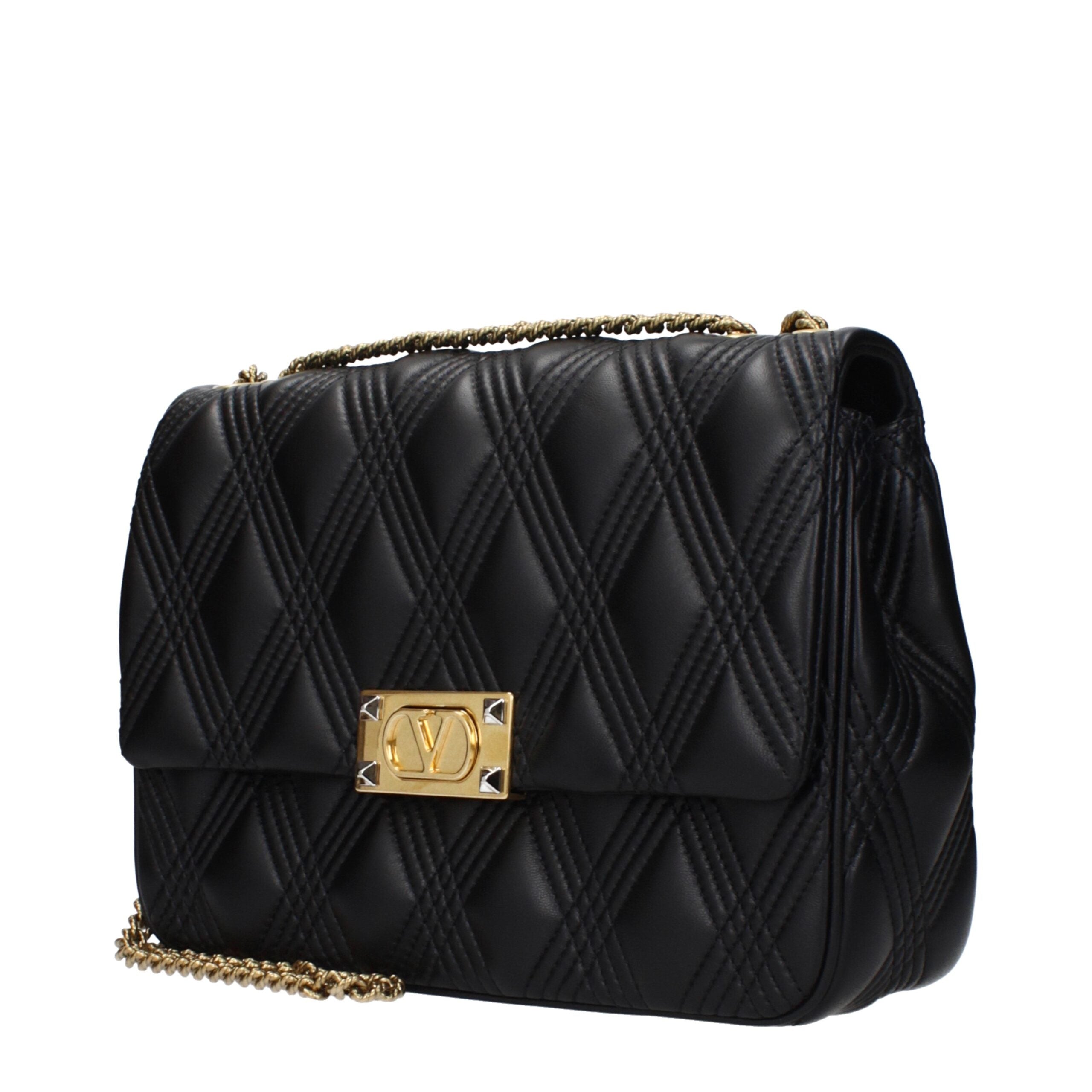 Valentino Garavani Black Leather Shoulder Bag