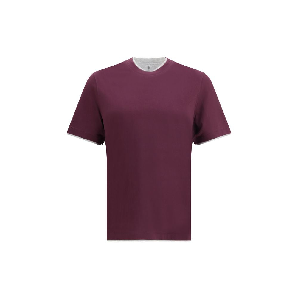 Brunello Cucinelli Purple Cotton T-Shirt