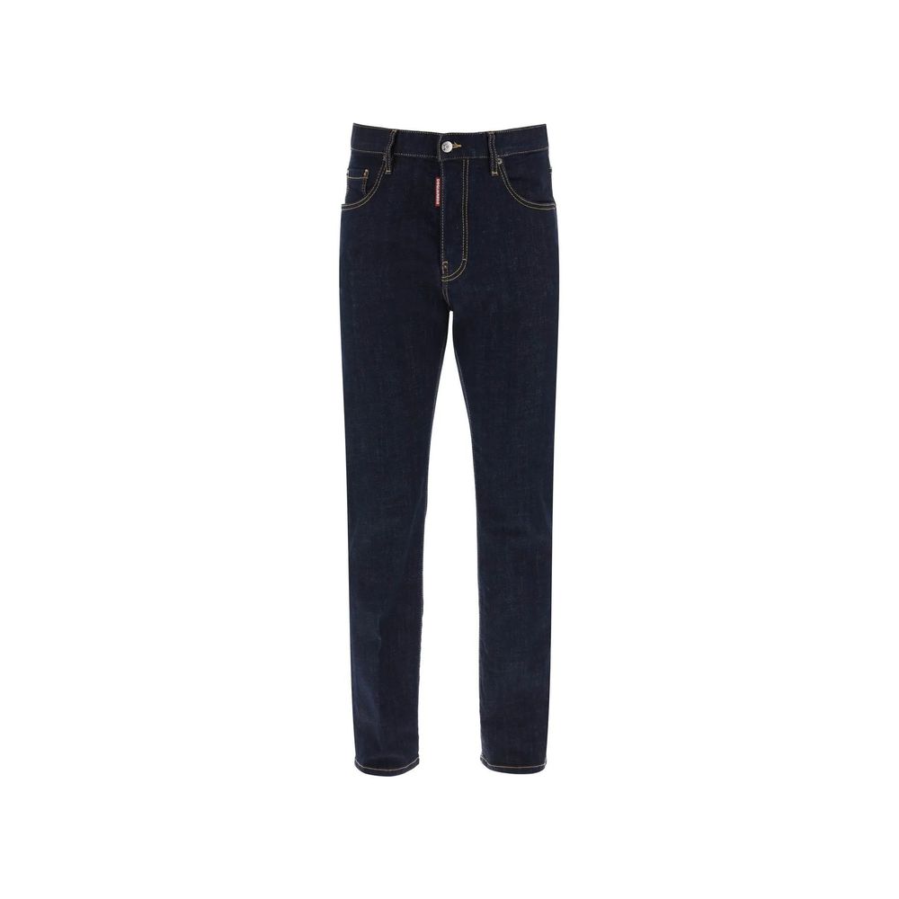 Dsquared² Blue Cotton Straight-Leg Jeans