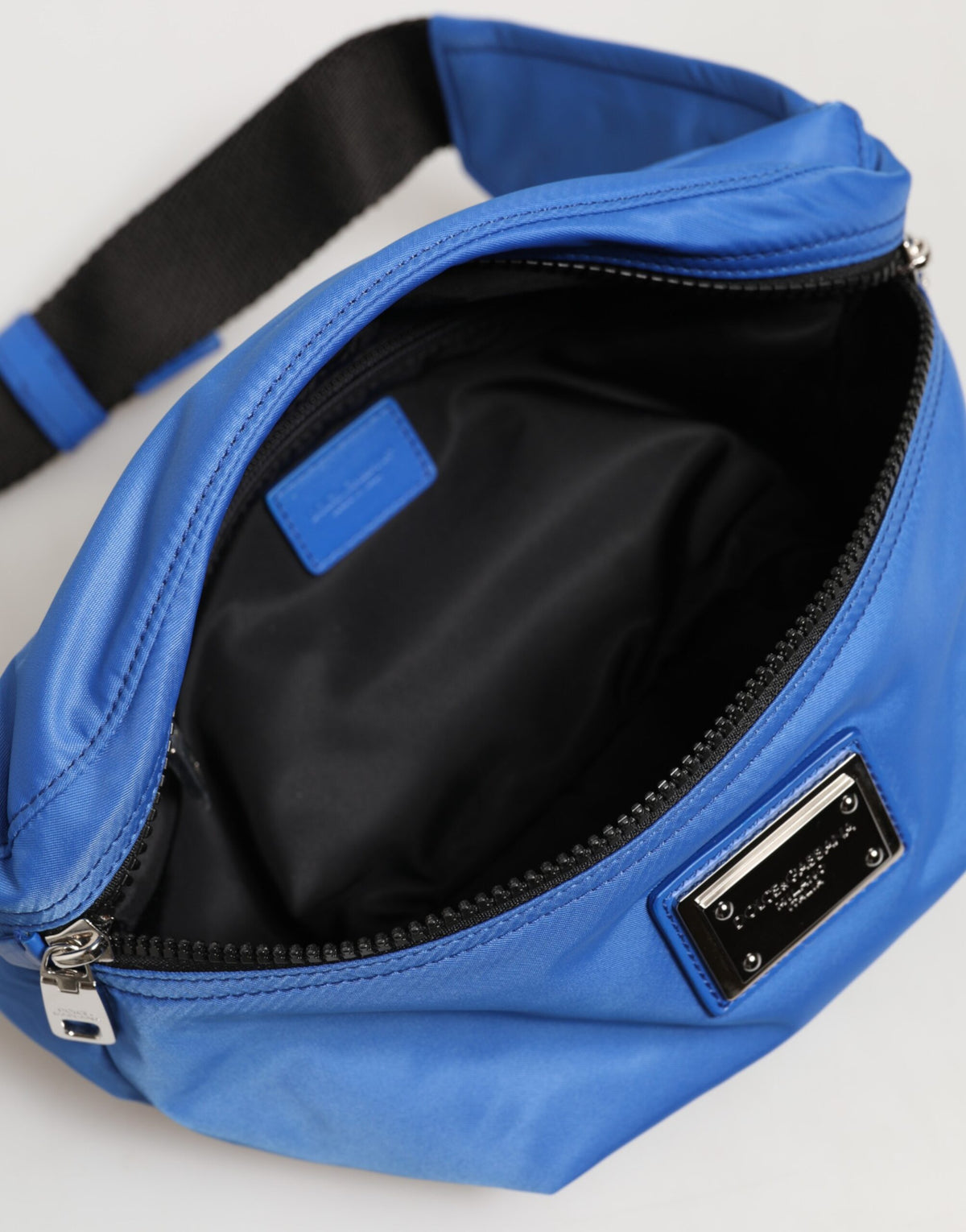 Dolce & Gabbana Blue Logo Plaque Nylon Waist Fanny Pack Men's Borse Bag
