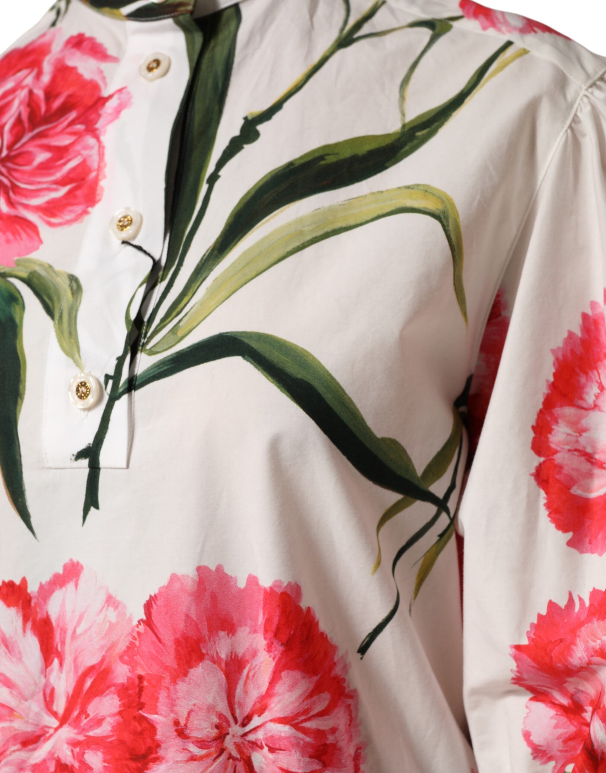 بلوزة دولتشي آند غابانا متعددة الألوان مزينة بالزهور بأكمام طويلة