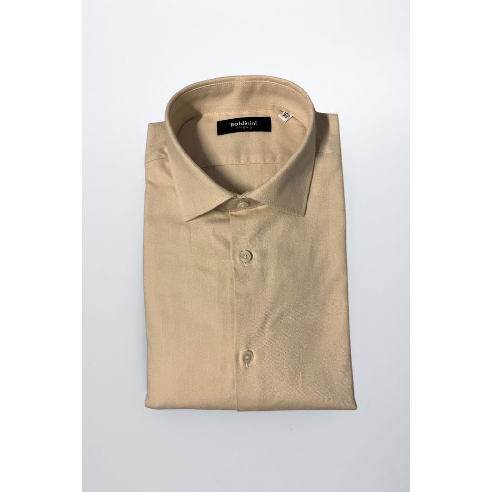 Baldinini Trend Beige Cotton Men Shirt