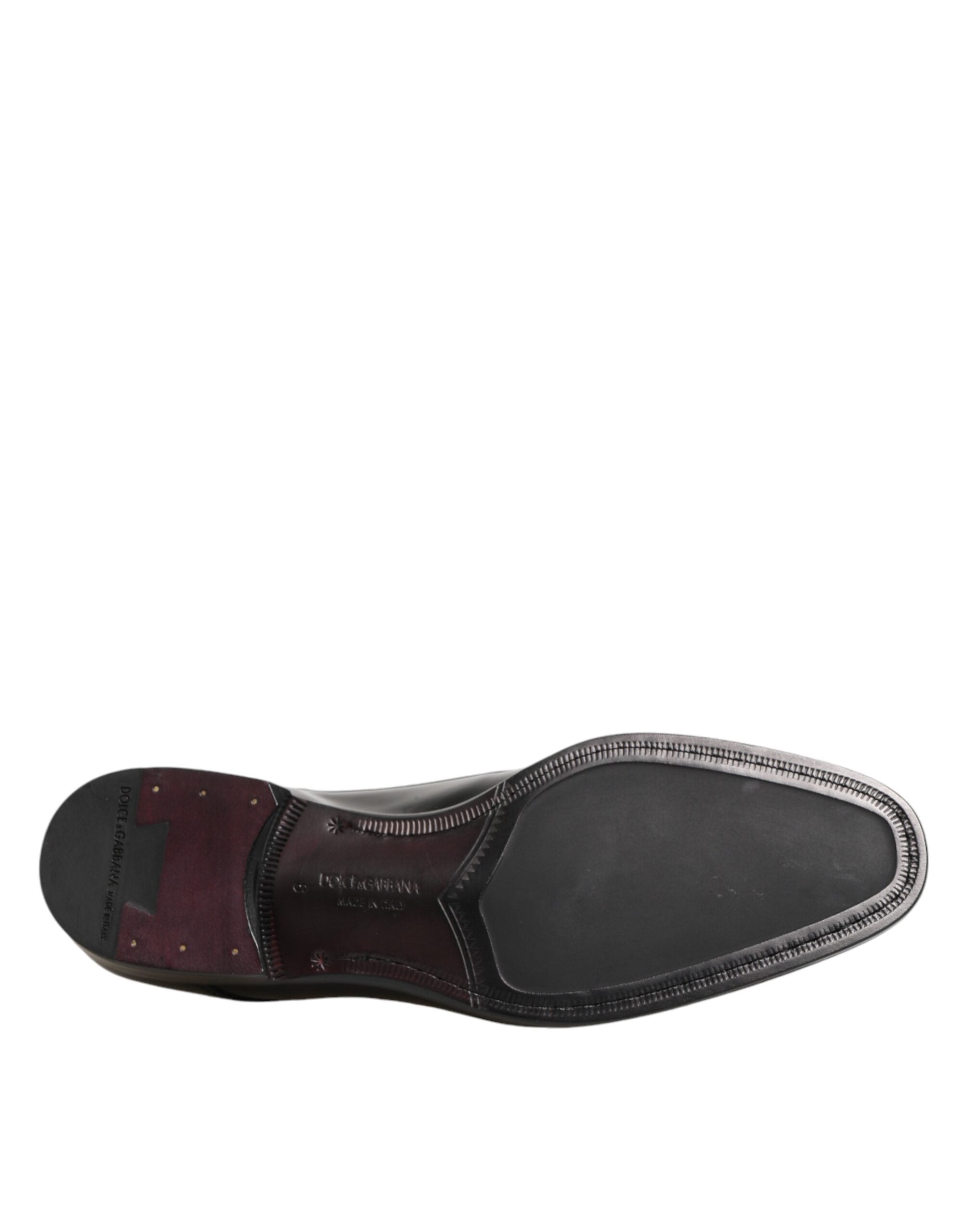 حذاء ديربي رسمي من جلد العجل الأسود من دولتشي آند غابانا