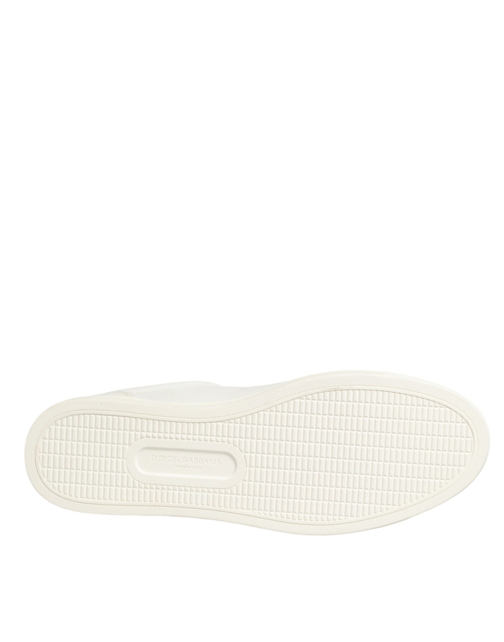 حذاء سنيكرز دولتشي آند غابانا أبيض من الجلد مزين بقلب