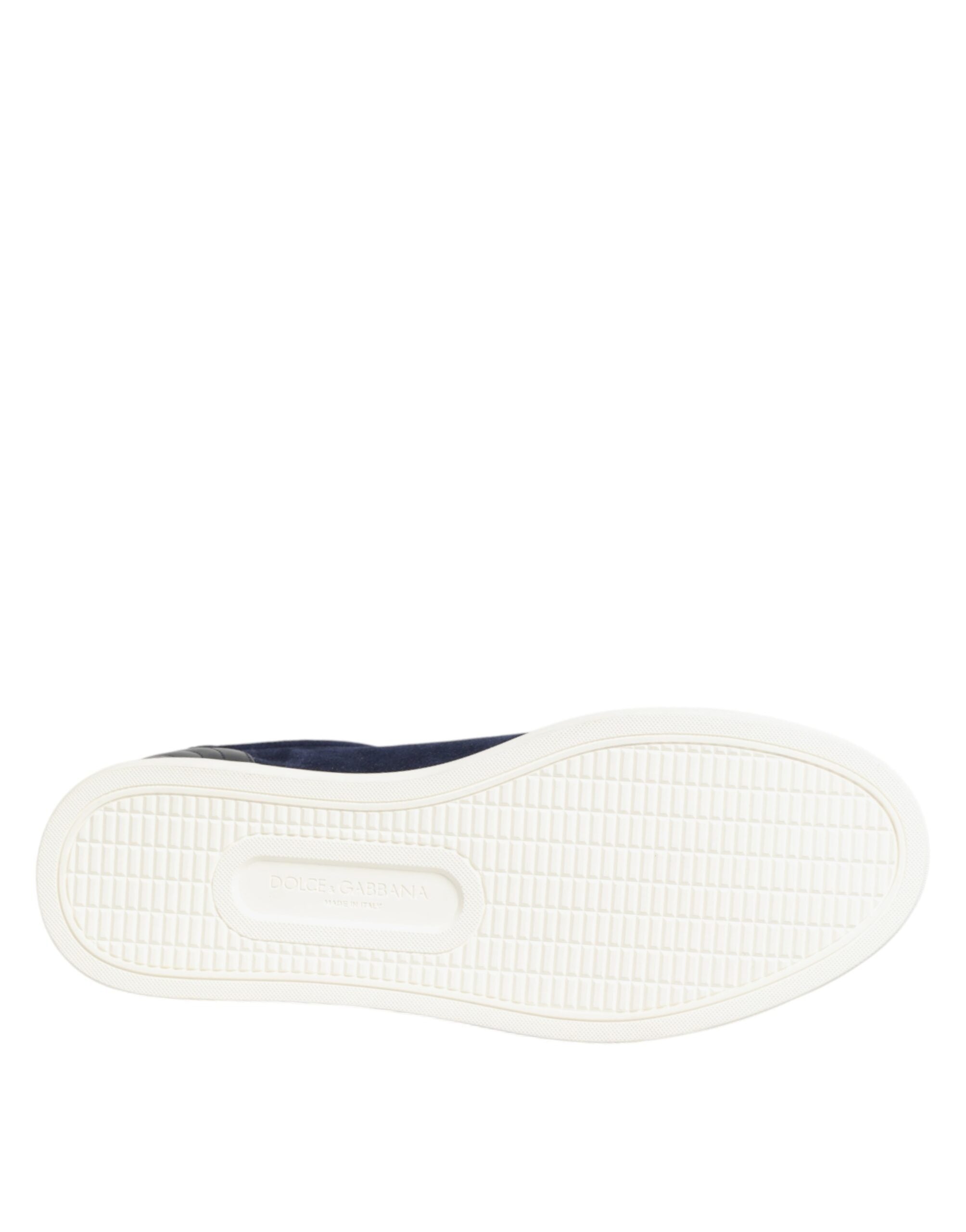 حذاء سنيكرز دولتشي آند غابانا أزرق من الجلد السويدي منخفض الرقبة