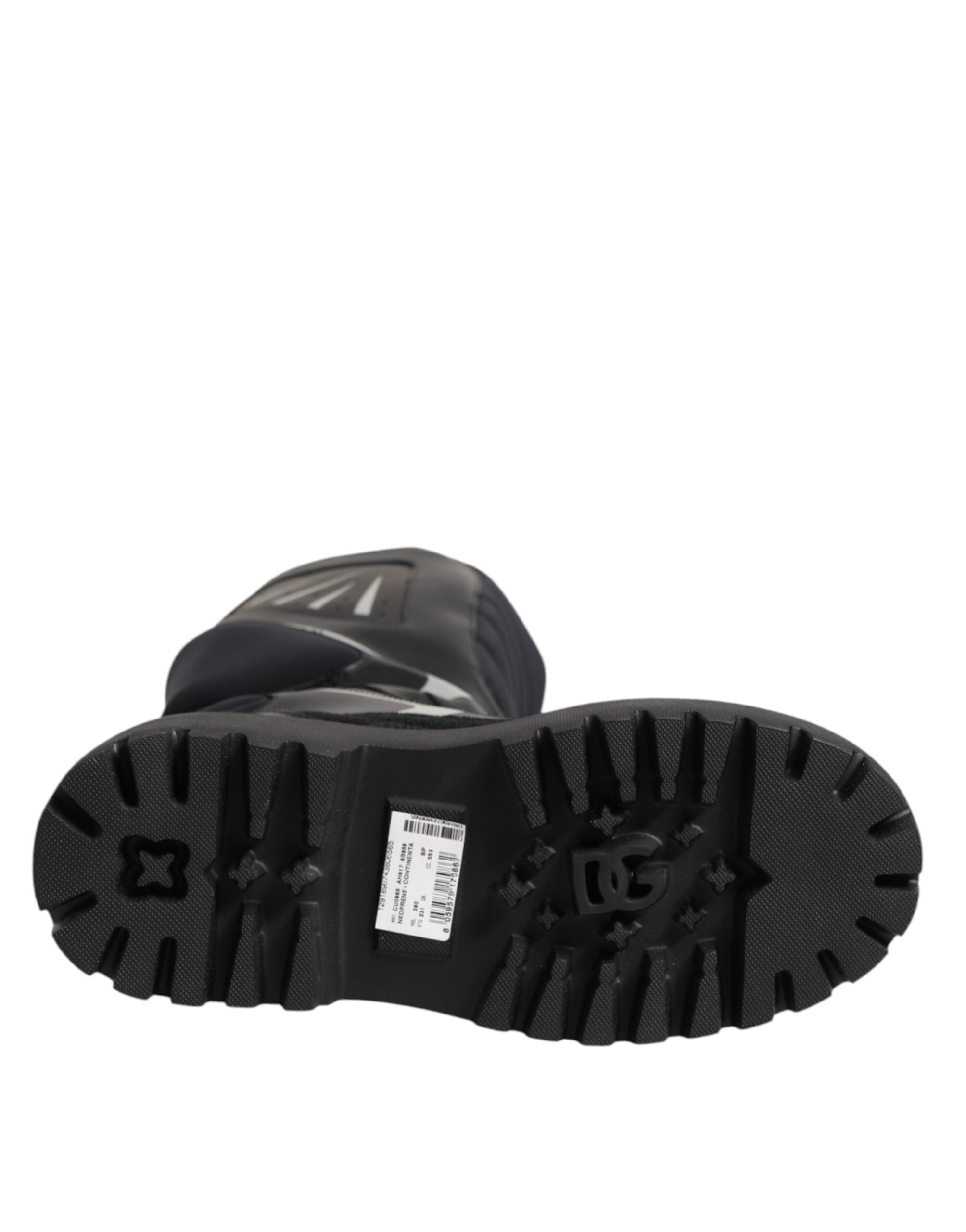 حذاء بايكر من دولتشي آند غابانا، جلد أسود، متوسط الطول