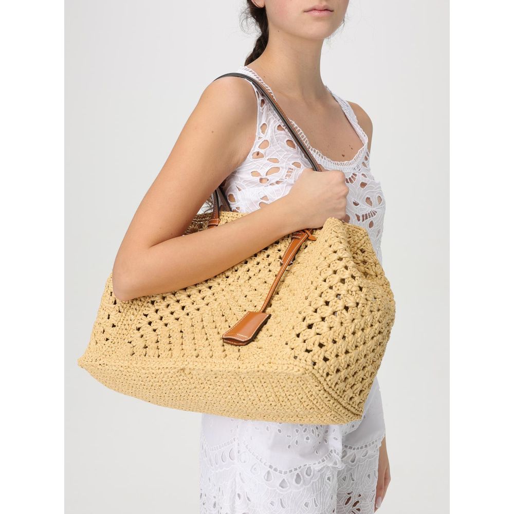 حقيبة يد إيرمانو شيرفينو جلد بيج