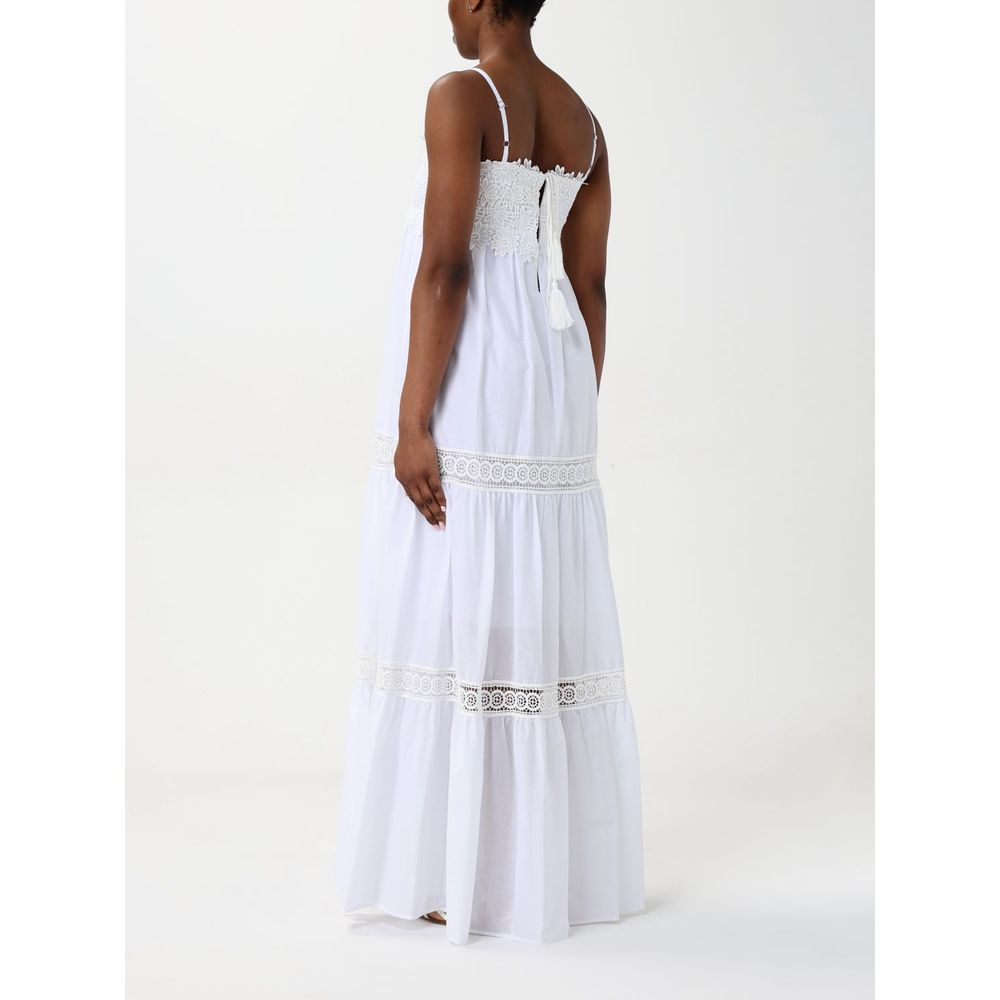 Kaos White Cotton Casual Dress