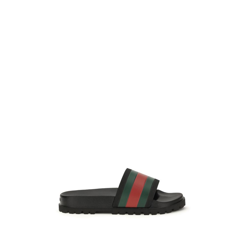 Gucci Black Rubber Slippers