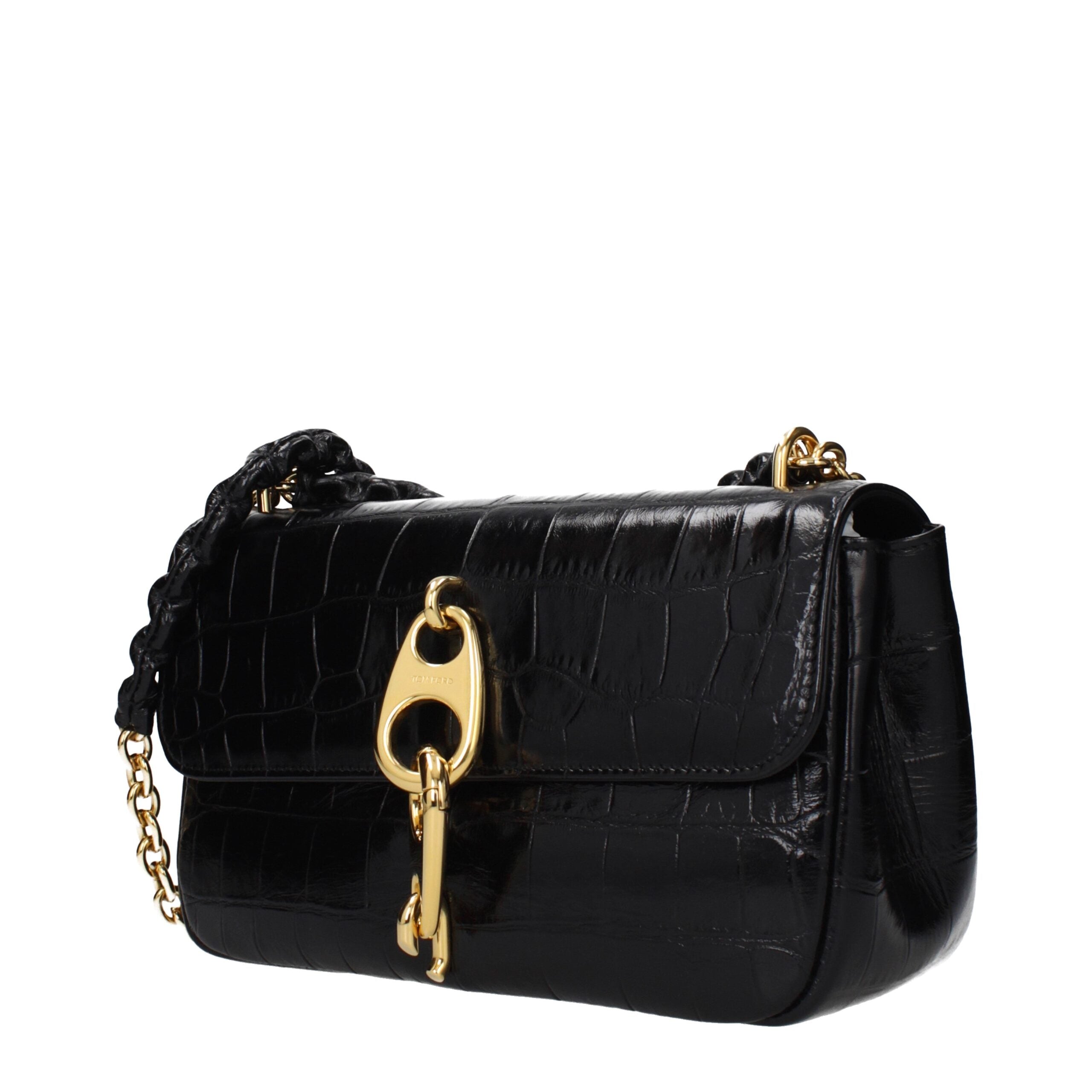Tom Ford Black Leather Shoulder Bag