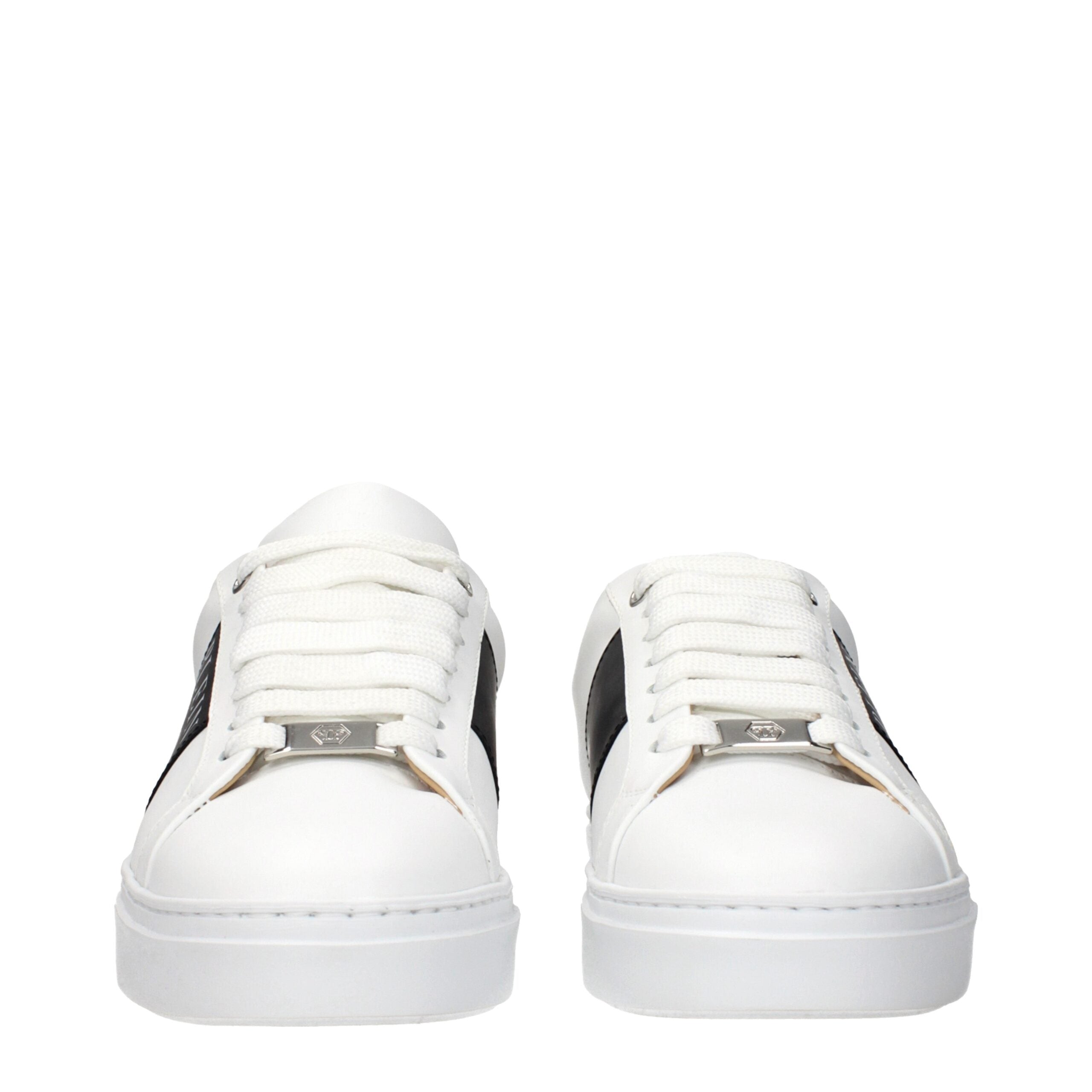 Philipp Plein White Leather Sneakers