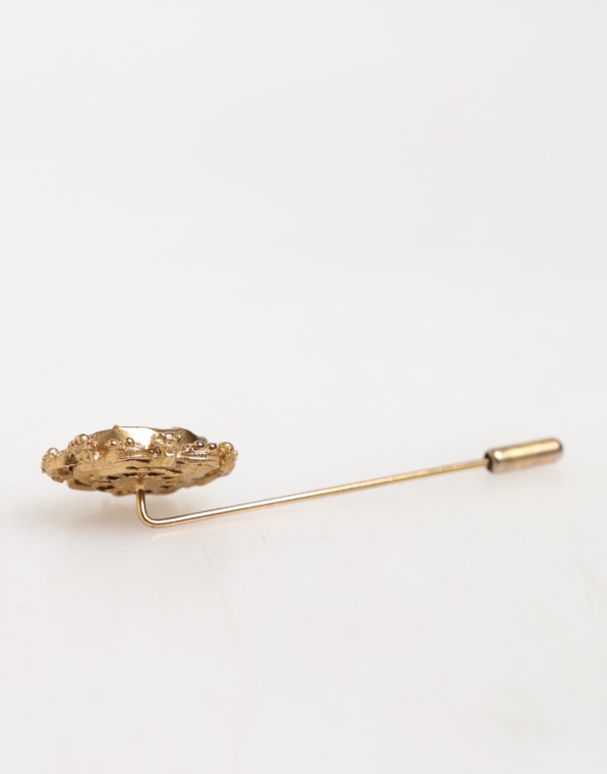 Dolce & Gabbana Gold Tone Green Stone Antique Men Accessory Brooch Pin - Luxe Marca