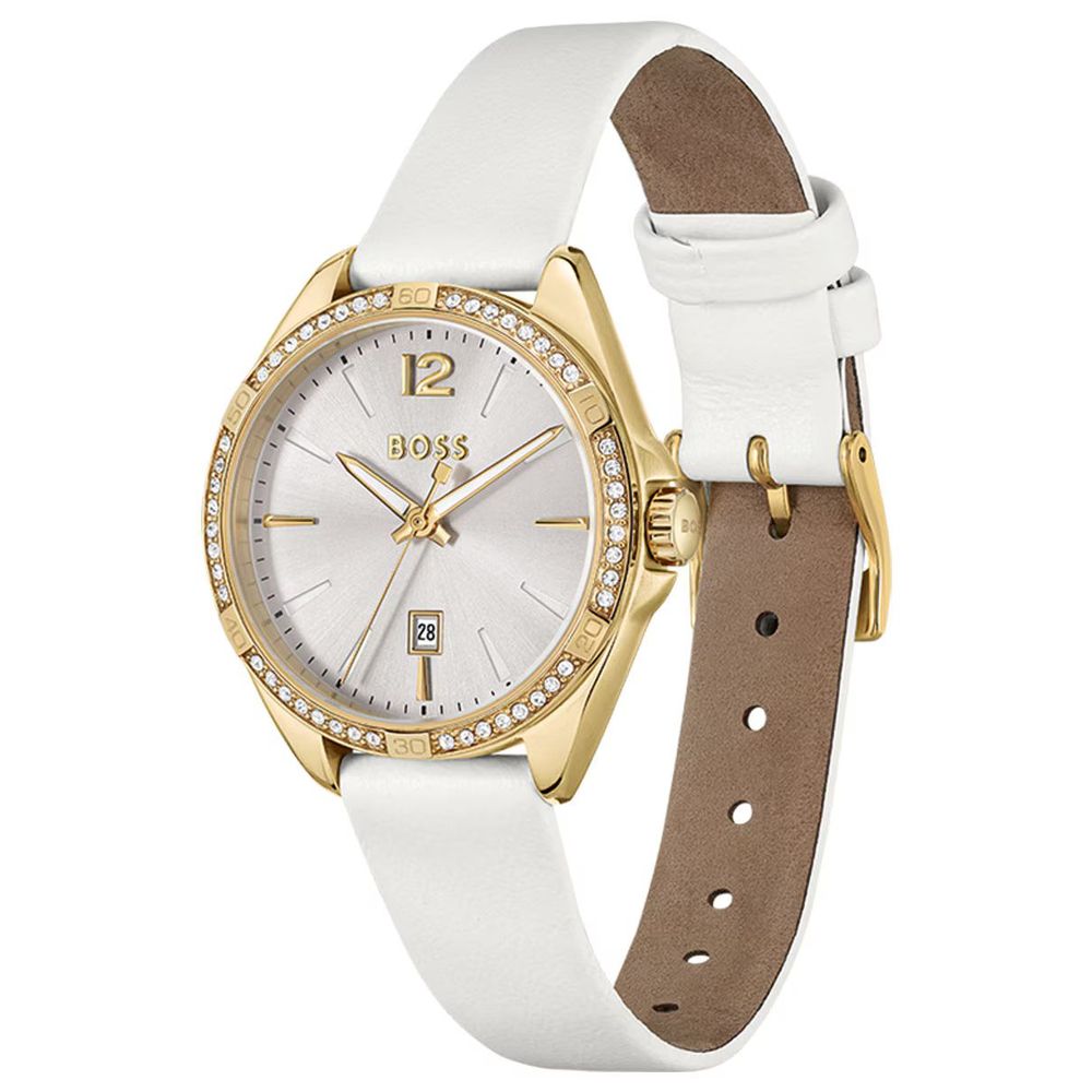 Hugo Boss White Stainless Steel Dress Watch - Luxe Marca