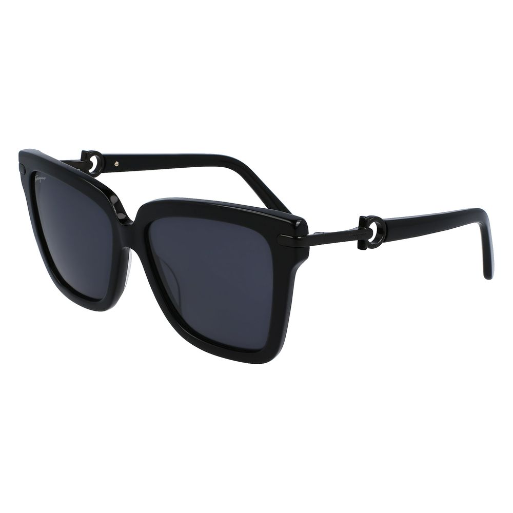 Ferragamo Black Acetate Sunglasses - Luxe Marca