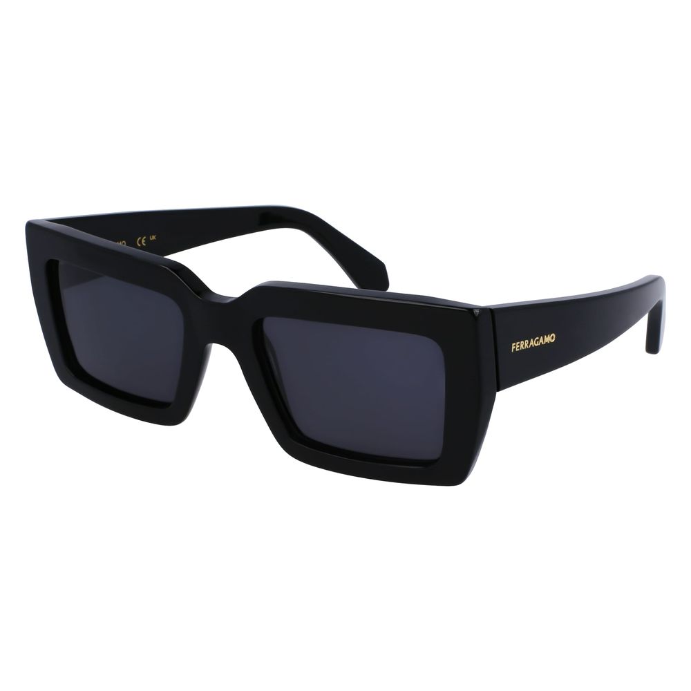 Ferragamo Black Acetate Sunglasses - Luxe Marca