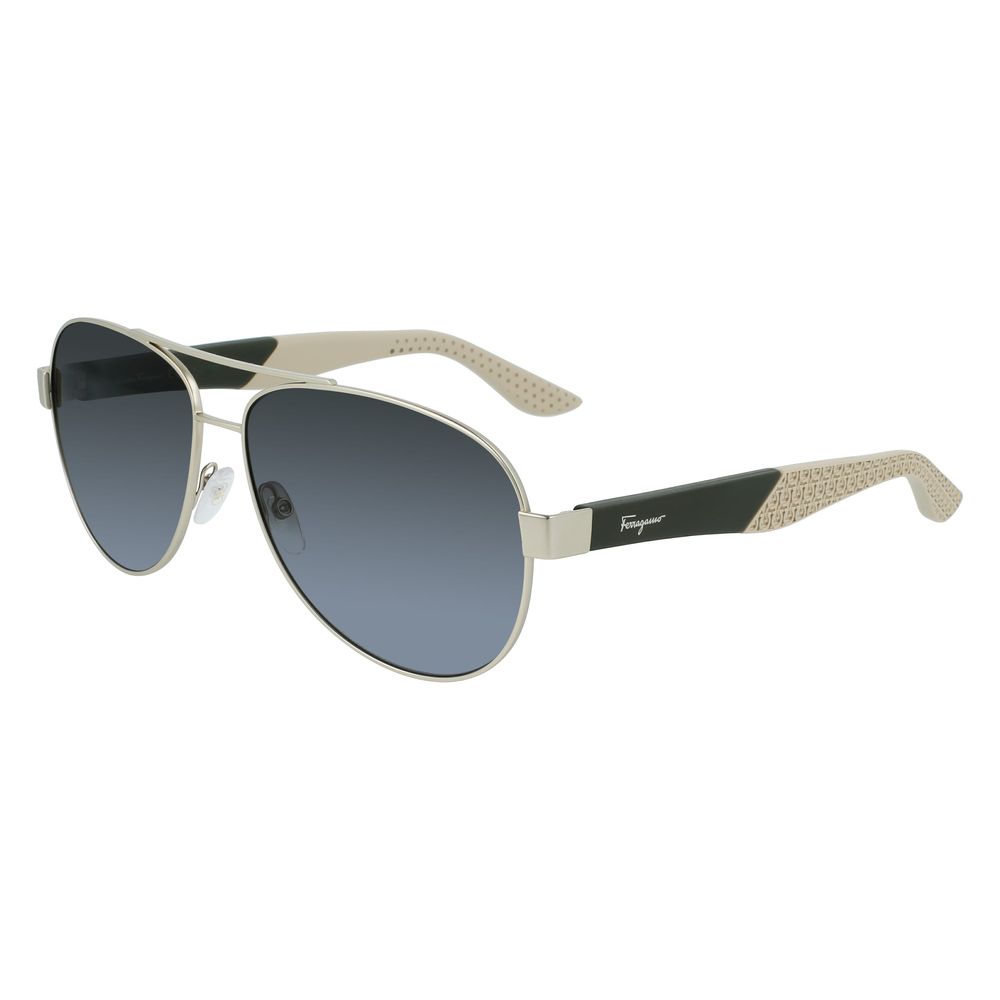Ferragamo Gold Metal Sunglasses - Luxe Marca