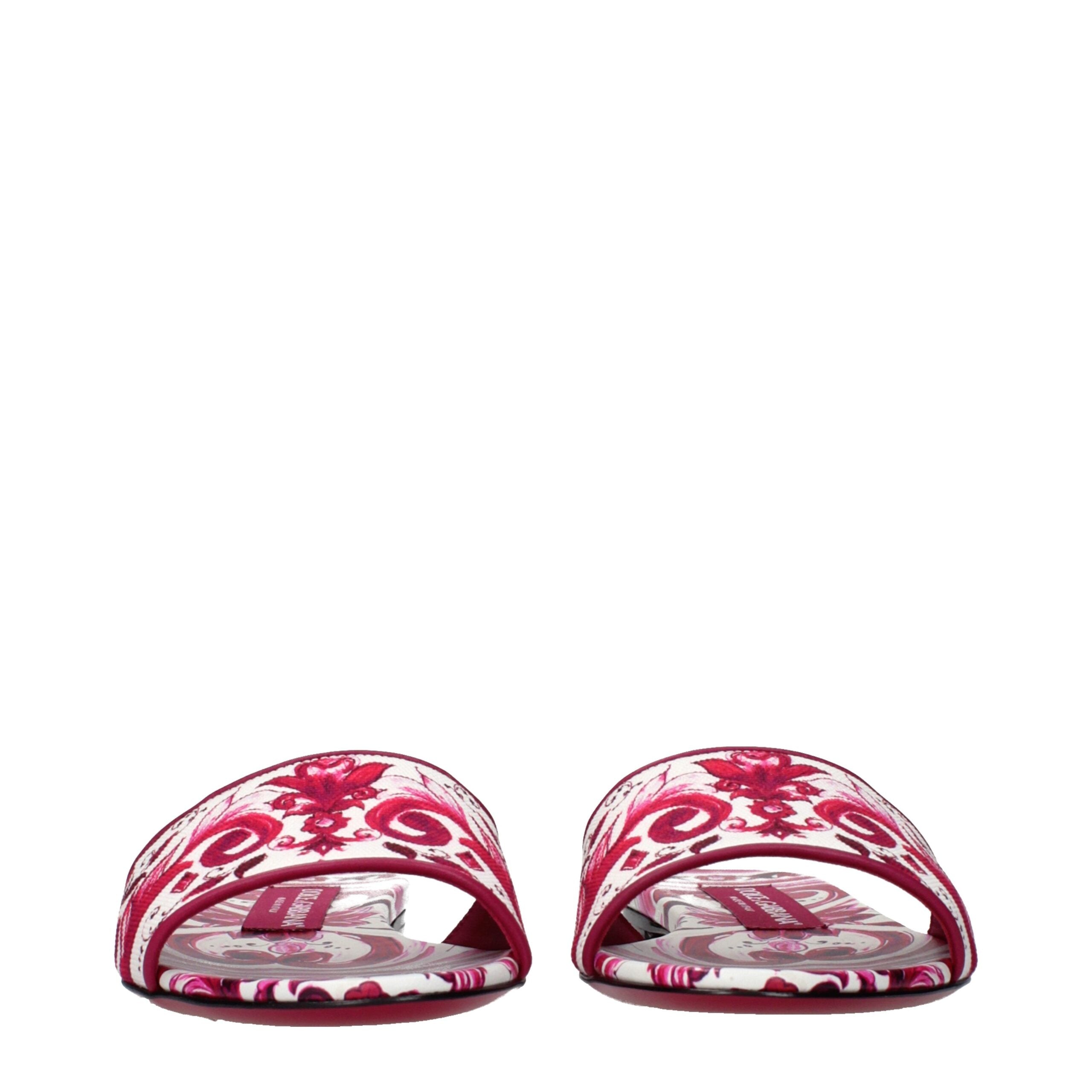 Dolce & Gabbana Pink Fabric Slippers