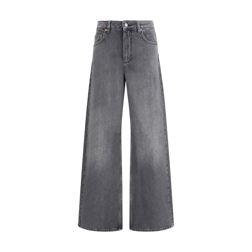 Marine Serre Gray Cotton Flared Jeans