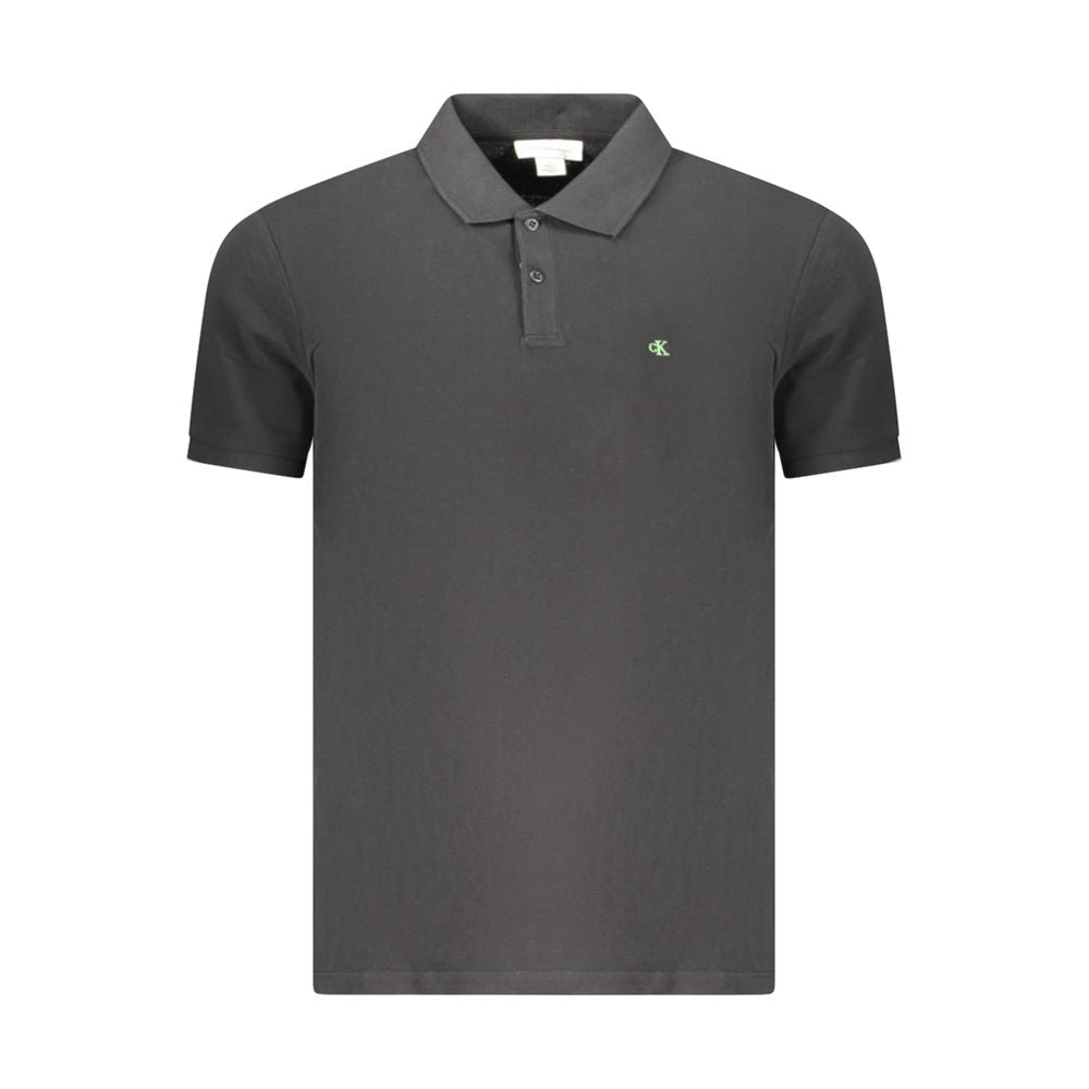 Calvin Klein Black Cotton Men Polo - Luxe Marca