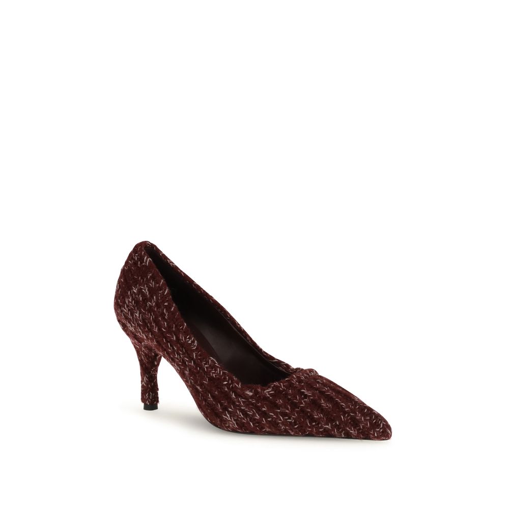 Prada Bordeaux Calf Leather Bos Taurus Platform Pumps