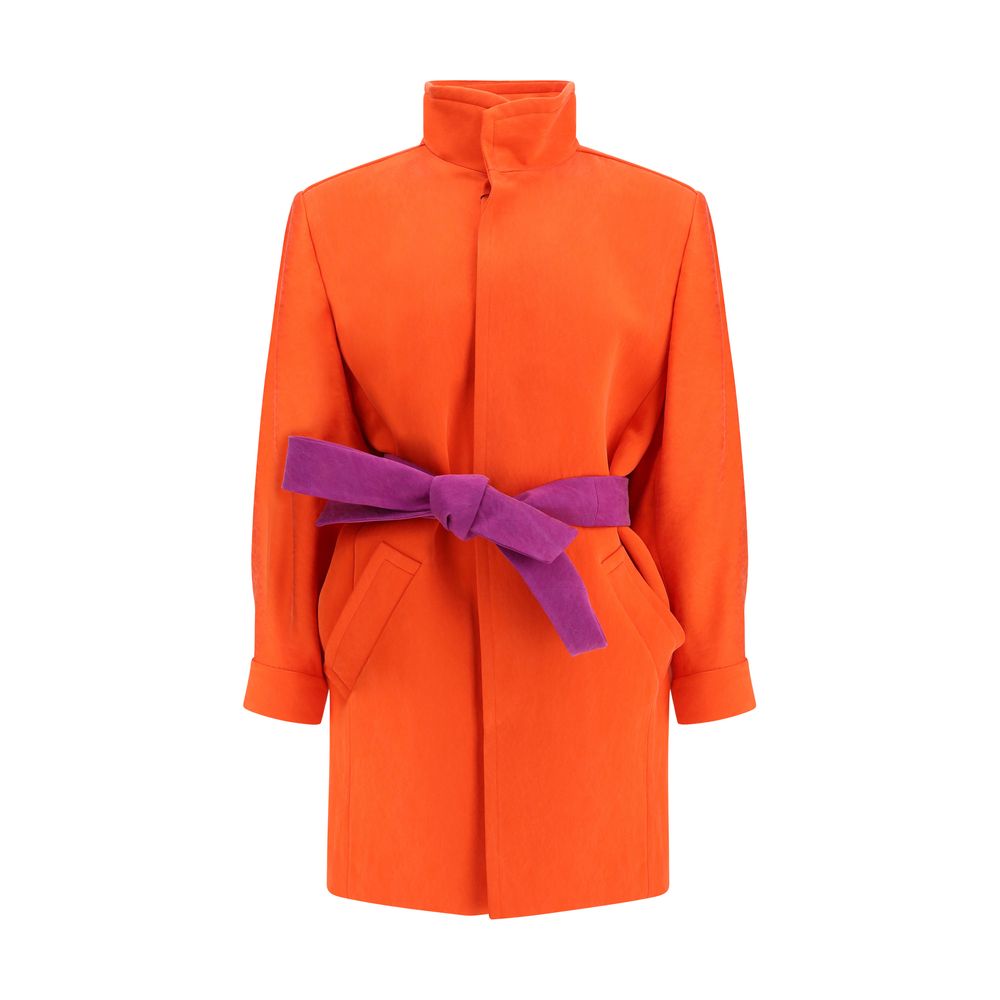 Saint Laurent Orange Silk Coat