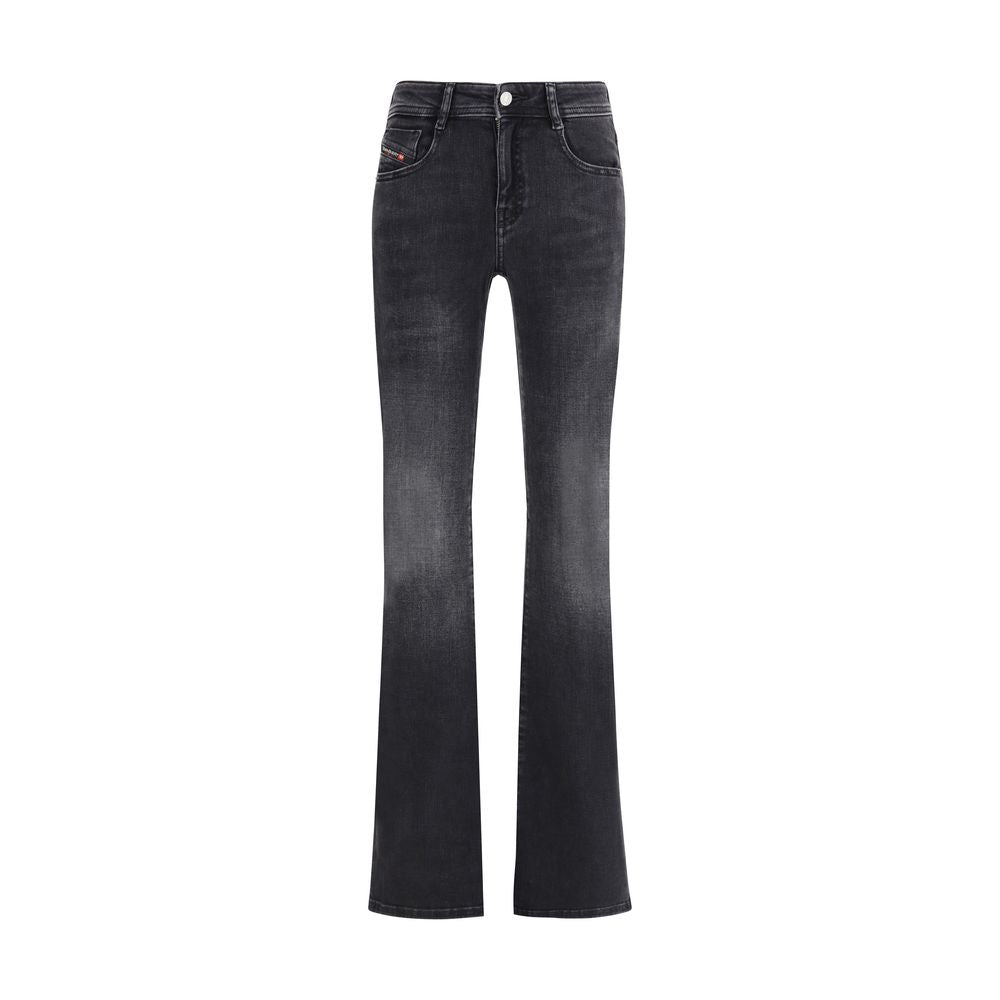 Diesel Black Cotton Bootcut Jeans