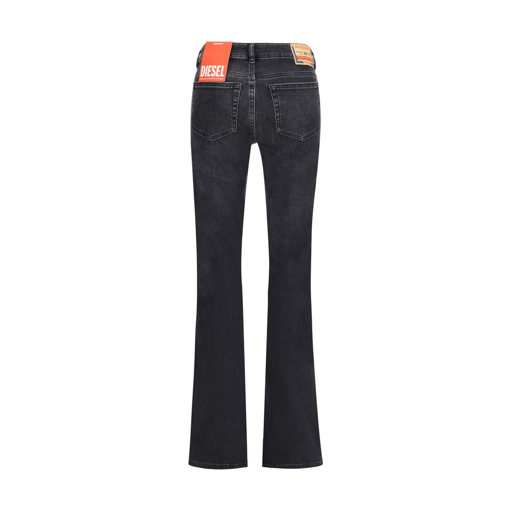 Diesel Black Cotton Bootcut Jeans