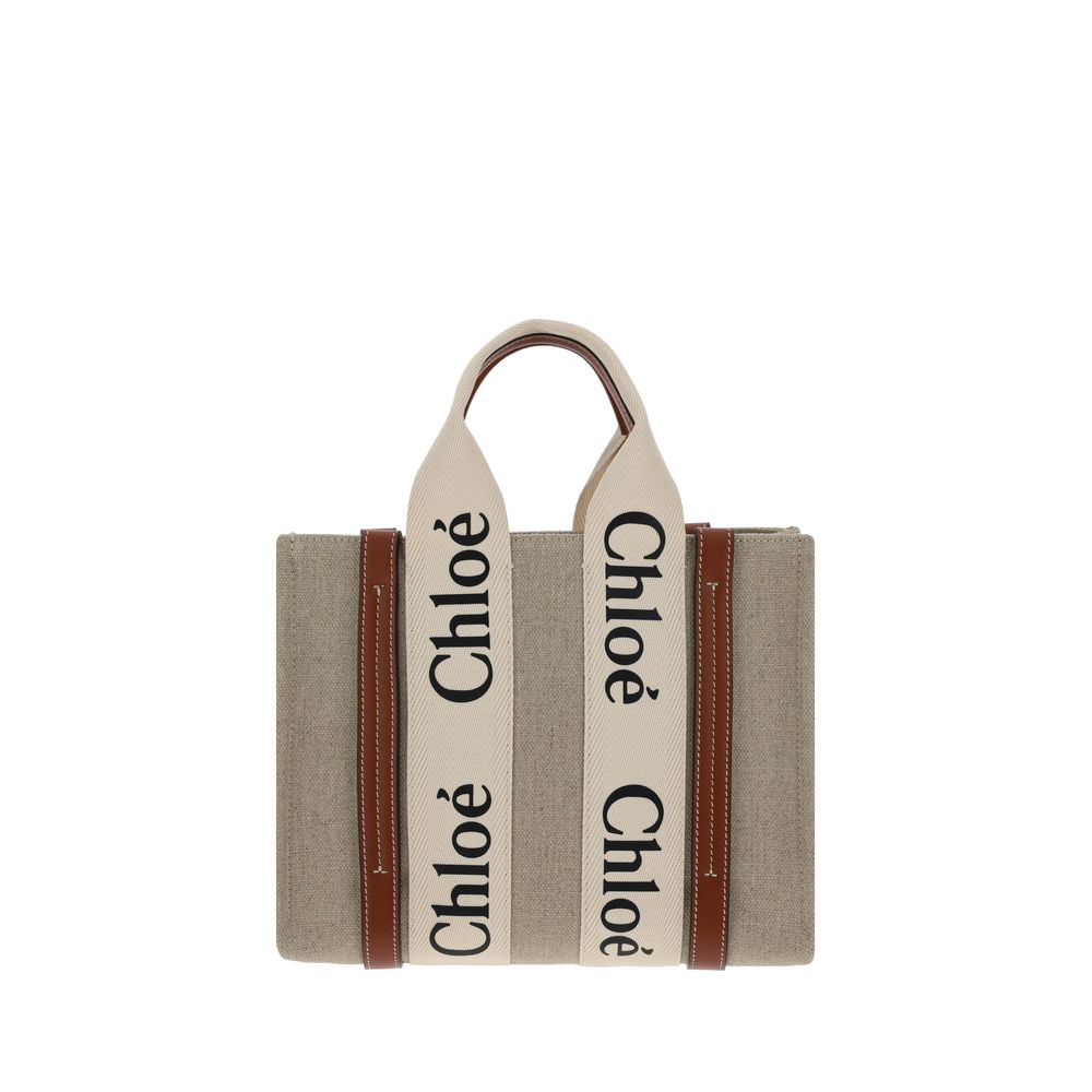 حقيبة يد كلوي من الكتان البني