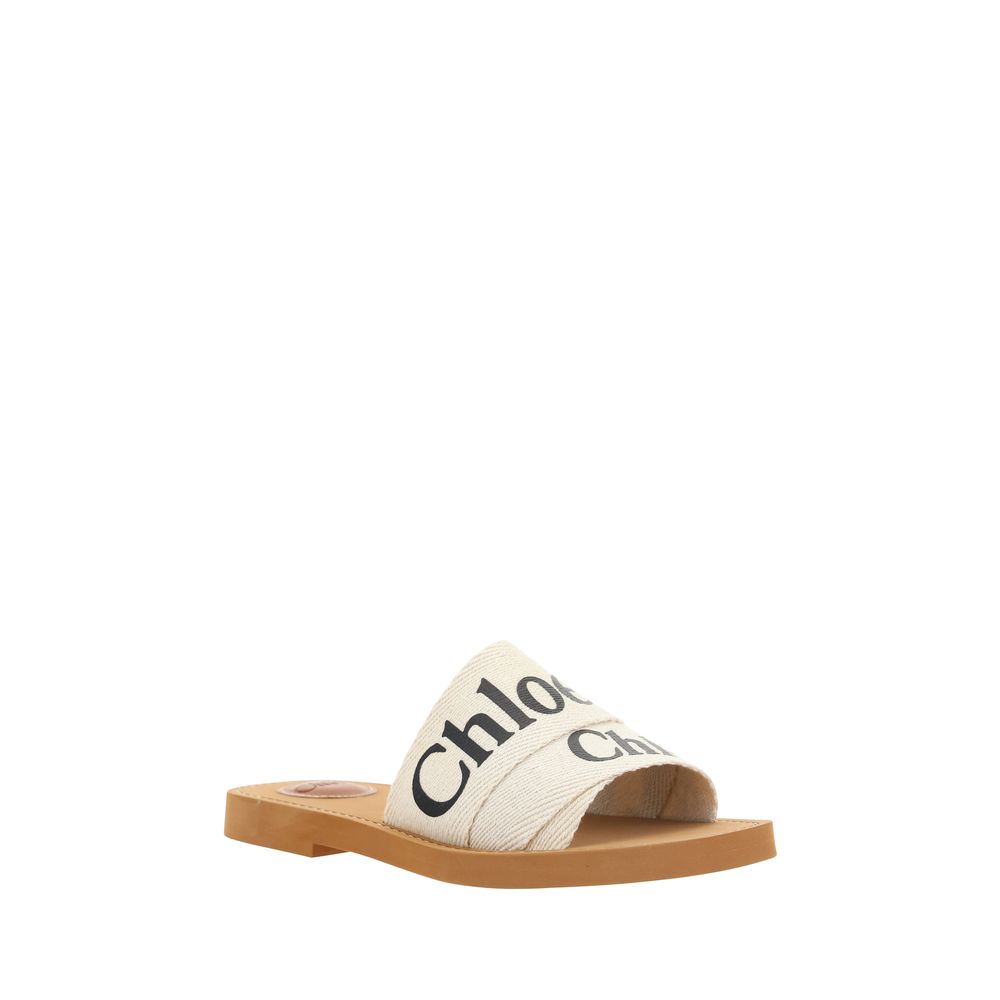 Chloé White Rubber Flat Sandals