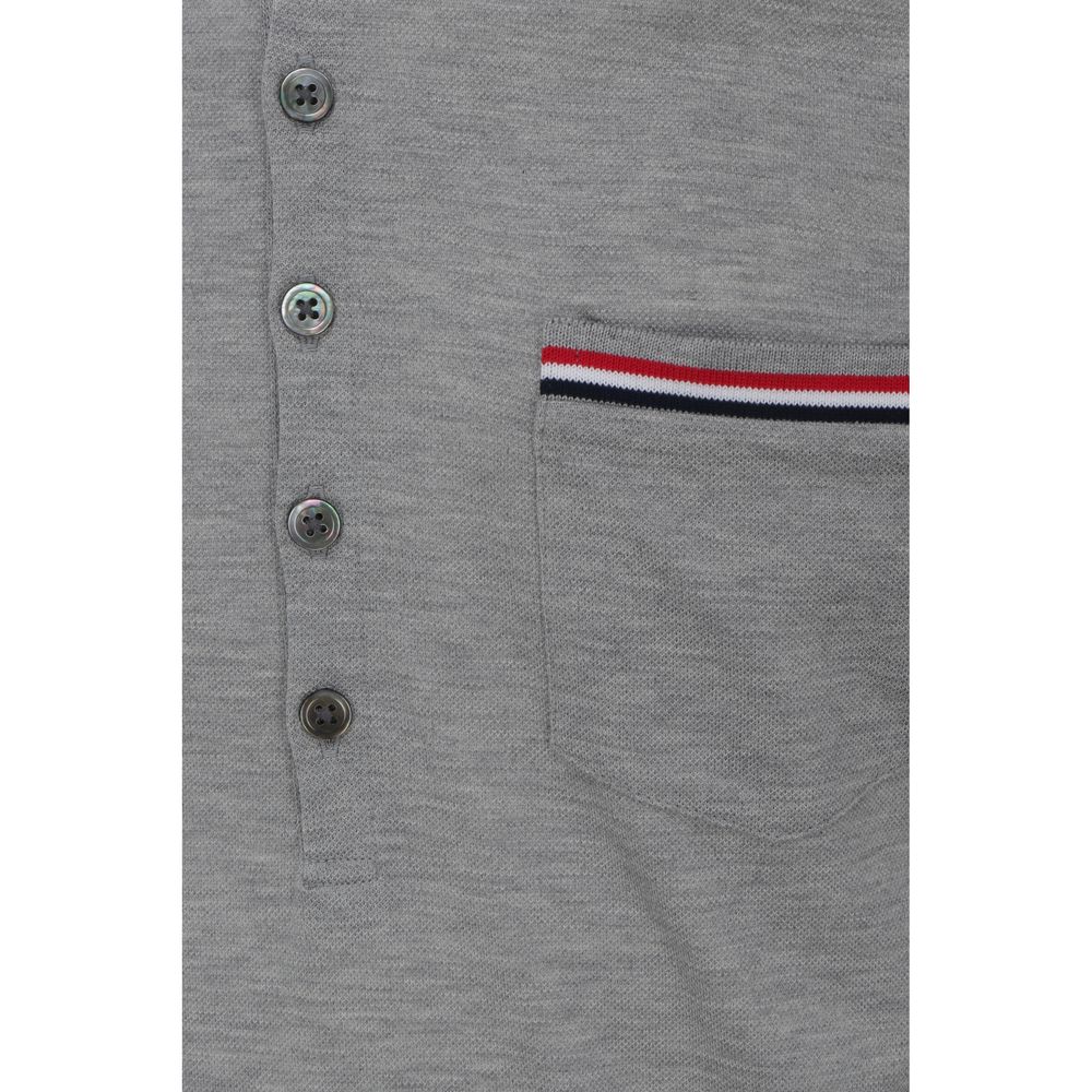 Thom Browne Gray Cotton Polo Shirt