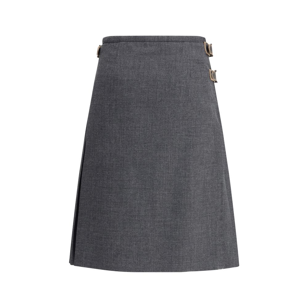 Prada Gray Mohair Long Skirt
