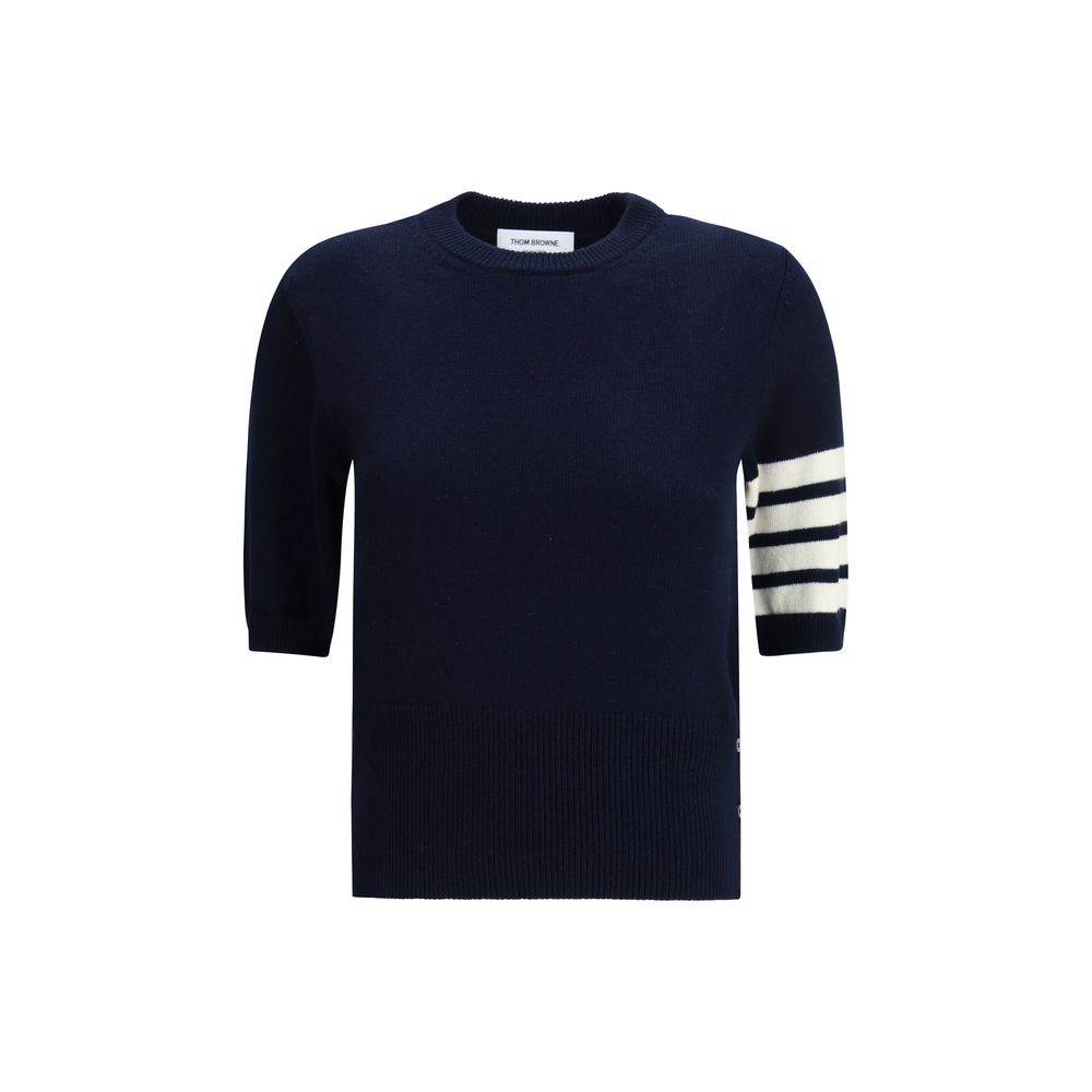 Thom Browne Blue Fleece Wool Sweatshirt - Luxe Marca
