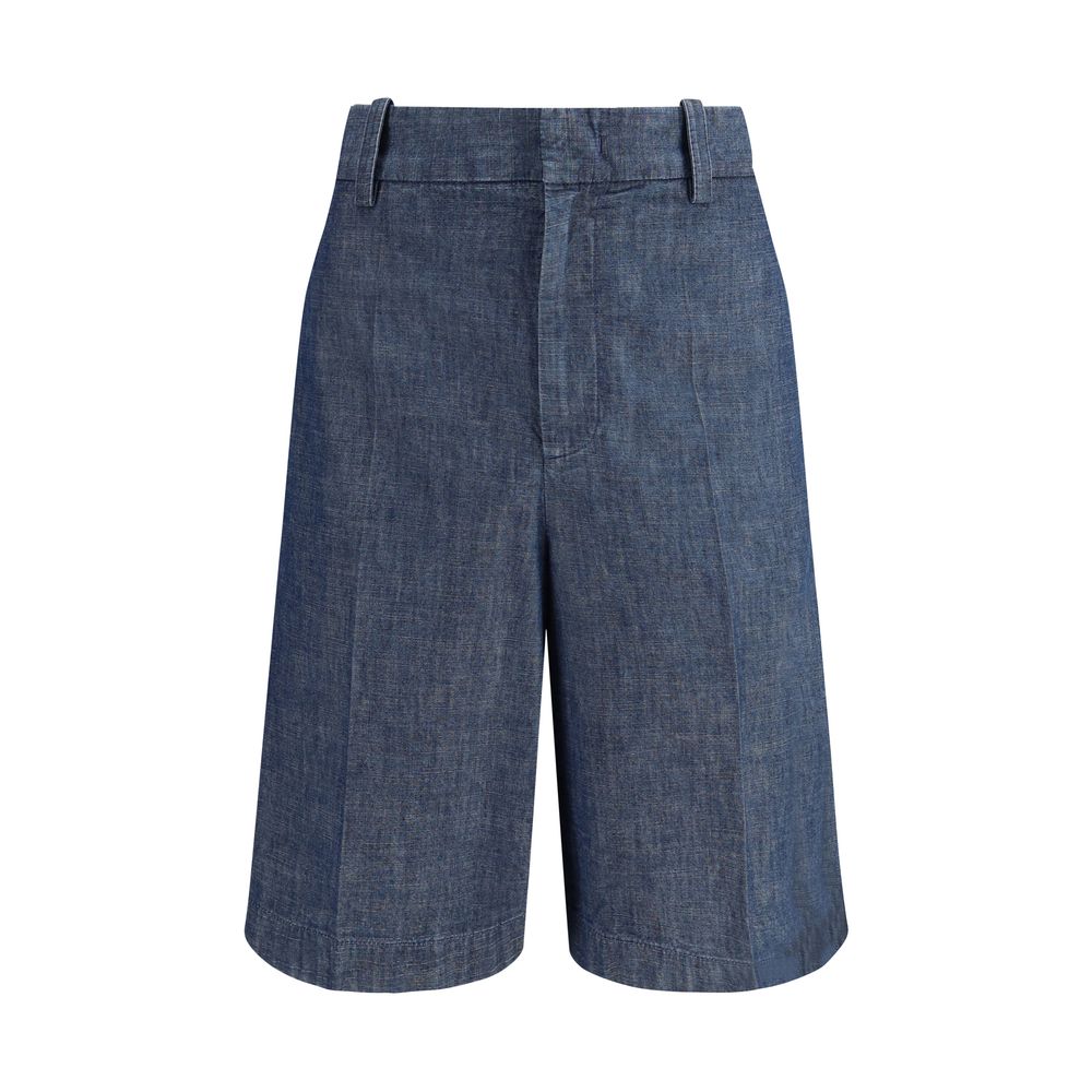 Jil Sander Blue Cotton Bermuda Shorts - Luxe Marca