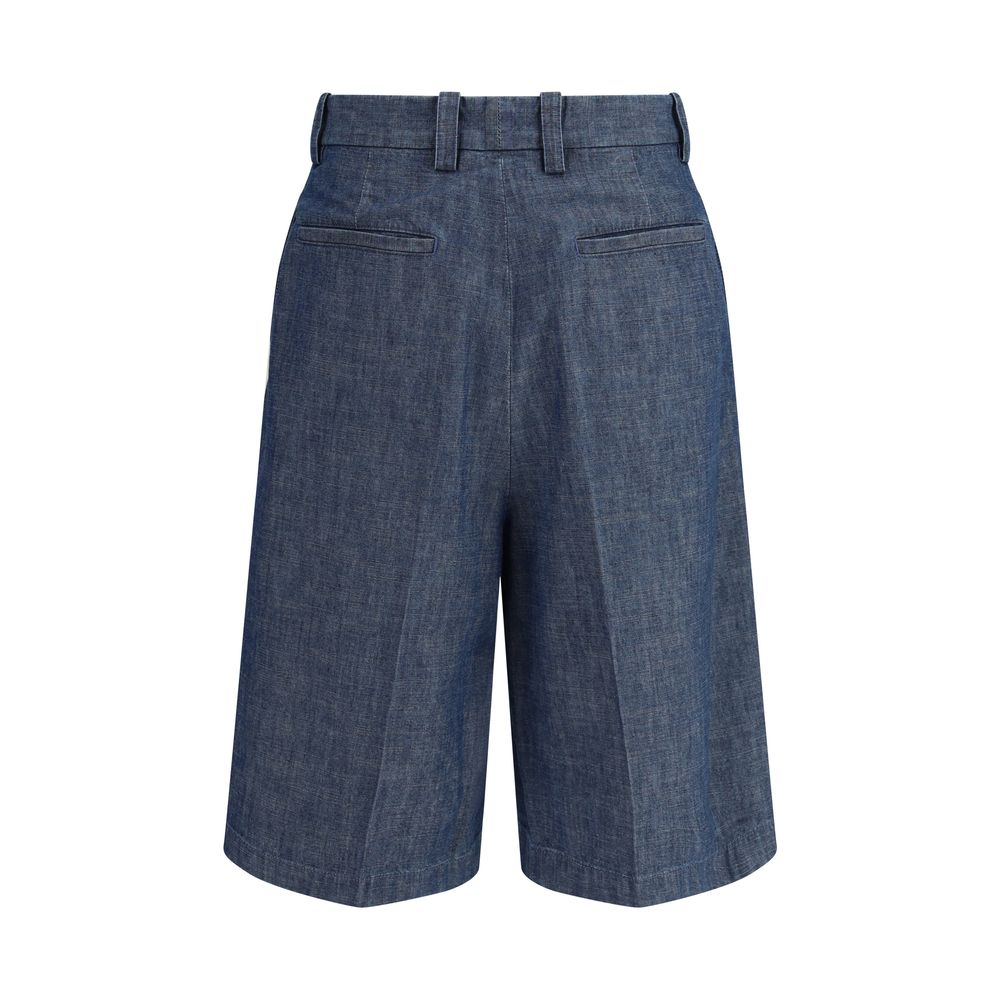 Jil Sander Blue Cotton Bermuda Shorts - Luxe Marca
